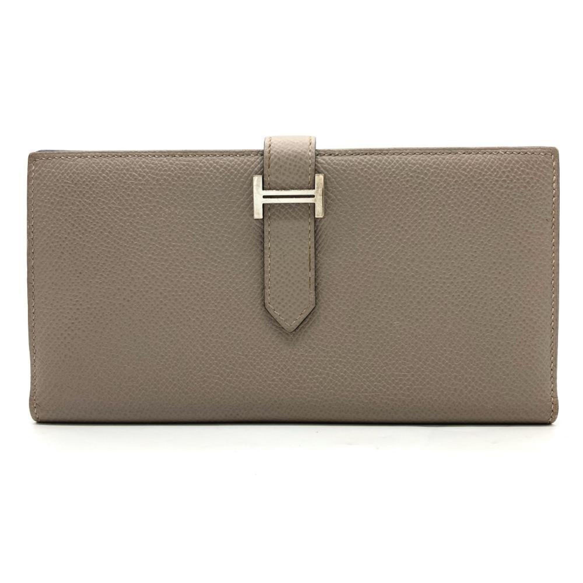 Hermes Gray Epsom Leather Long Wallet (Bi-Fold) (Pre-Owned)