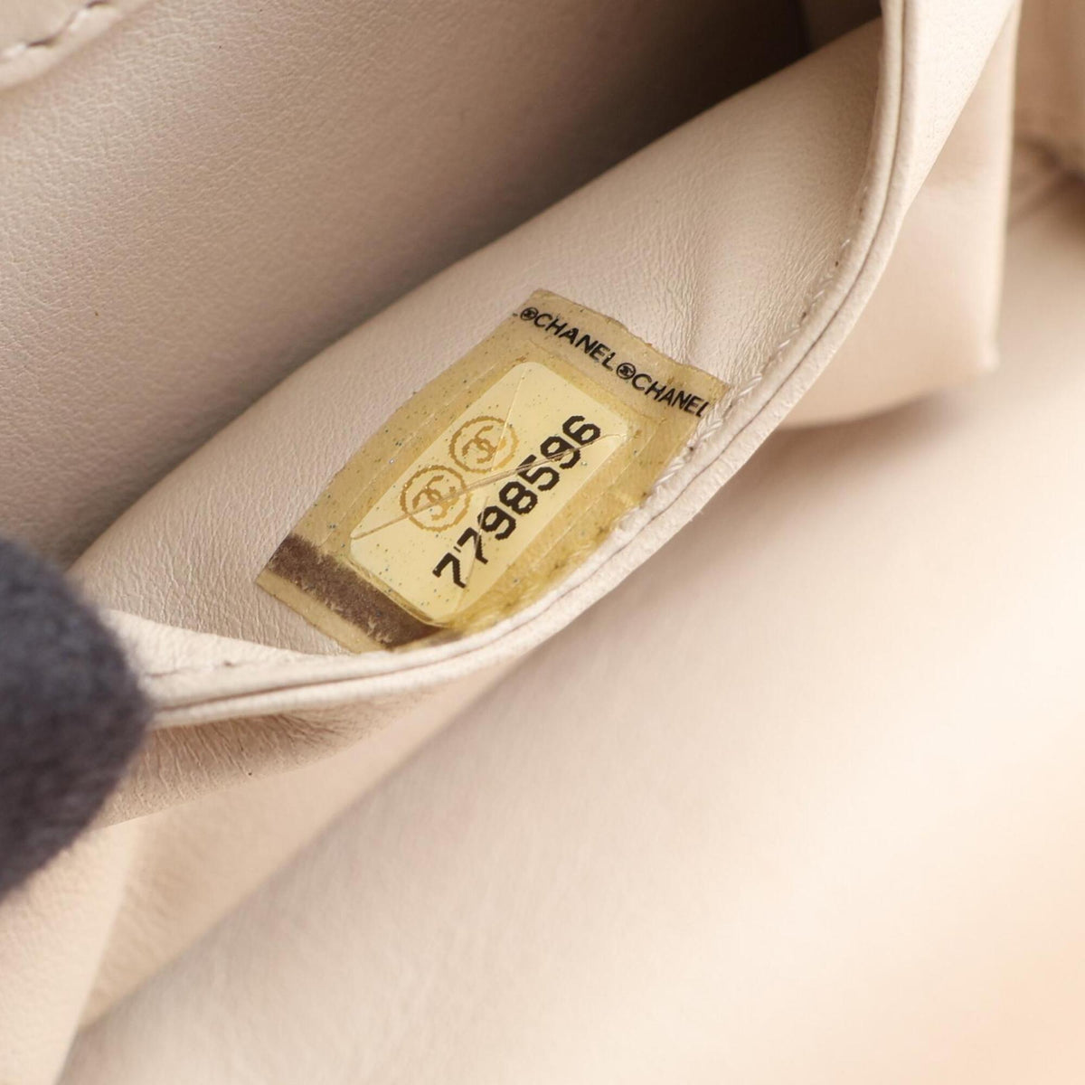 Chanel Ivory Canvas Handbag (Pre-Owned)