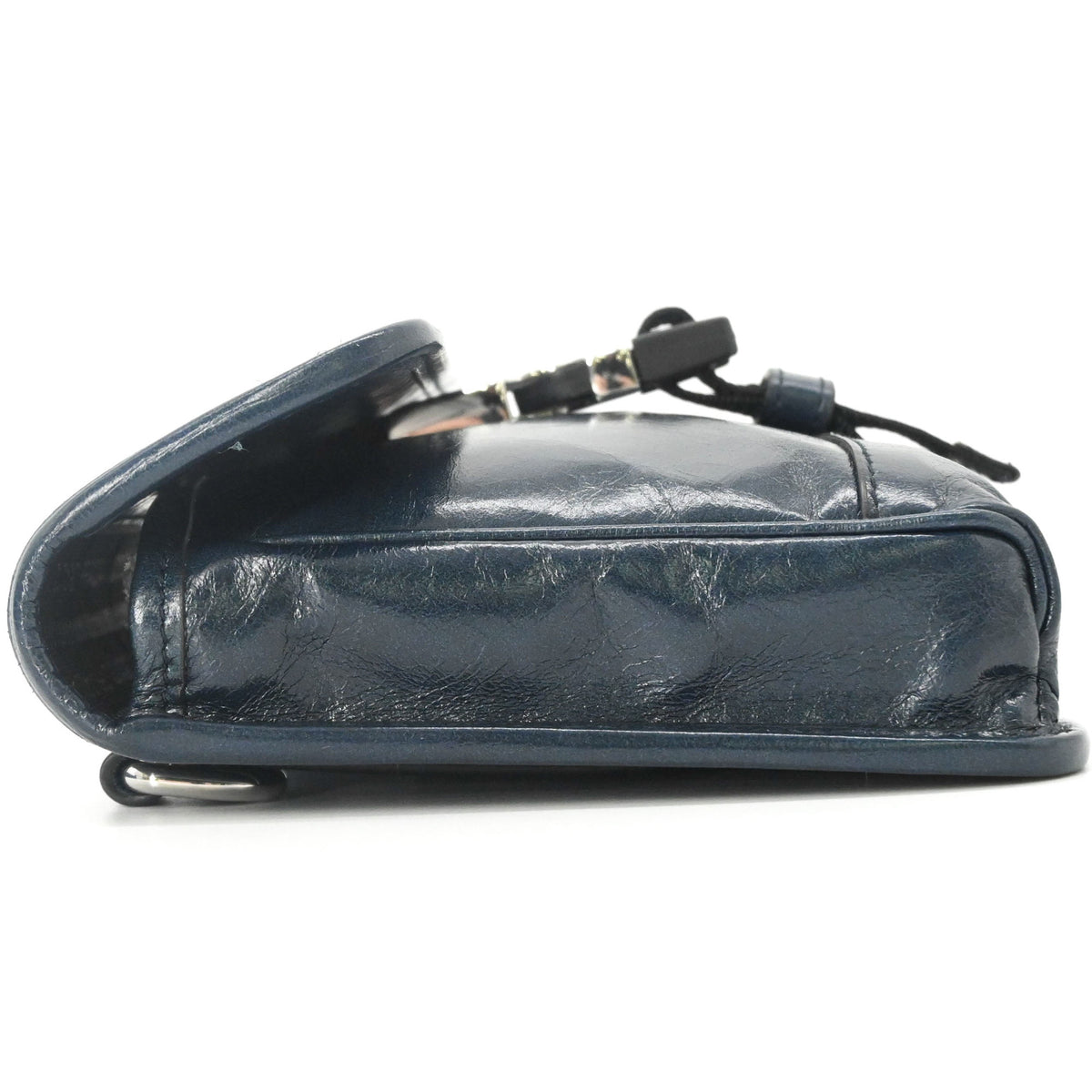 Prada Navy Leather Shoulder Bag Sling Bag (Pre-Owned)