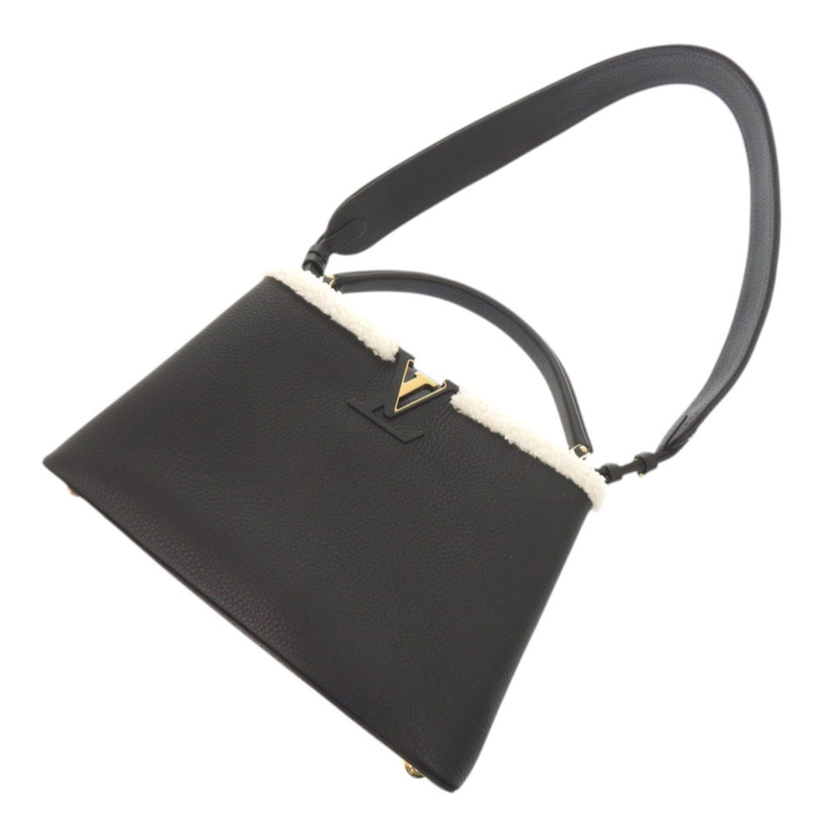 Louis Vuitton Black Leather Handbag (Pre-Owned)