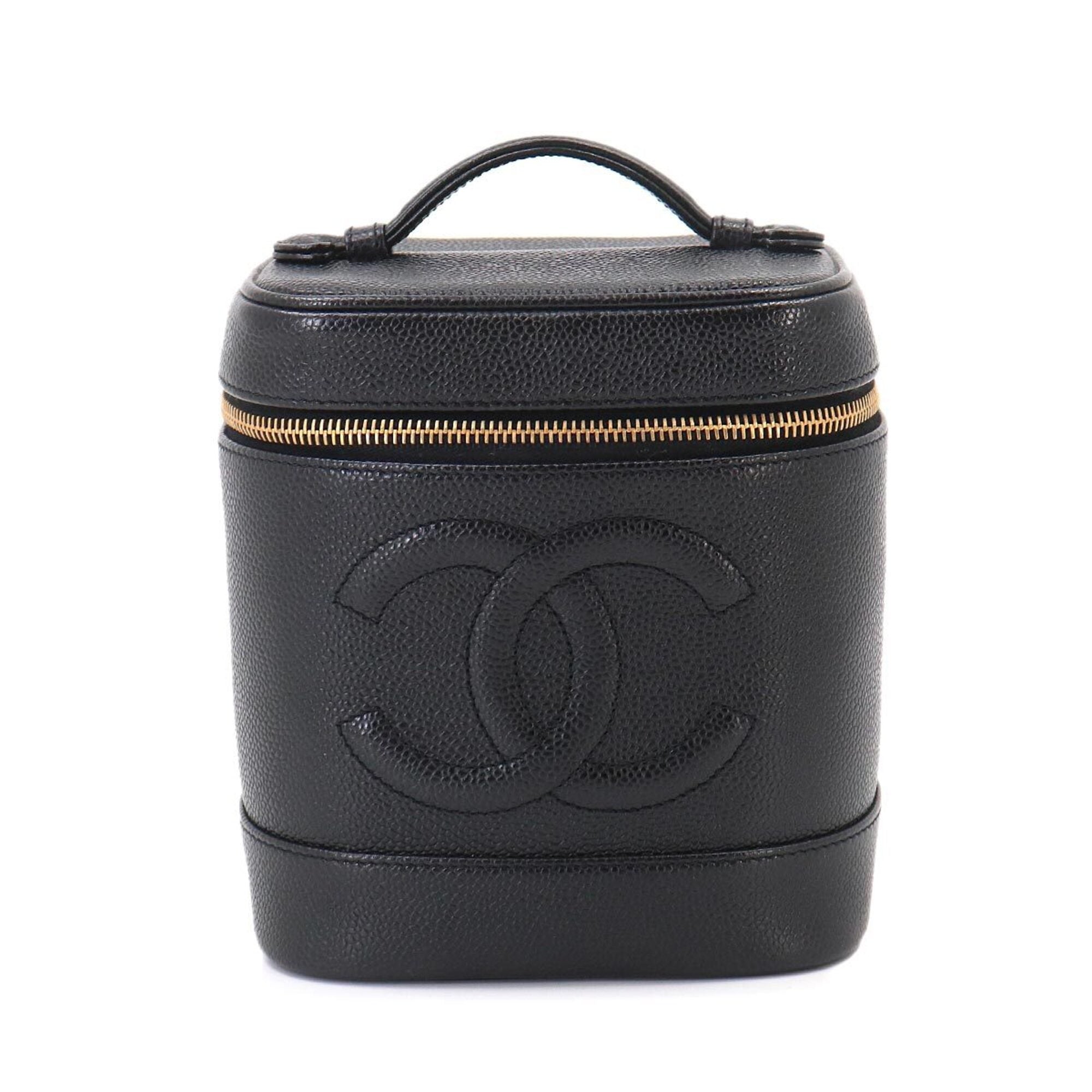 Chanel Black Grained Calfskin Handbag Vanity Bag (Pre-Owned)
