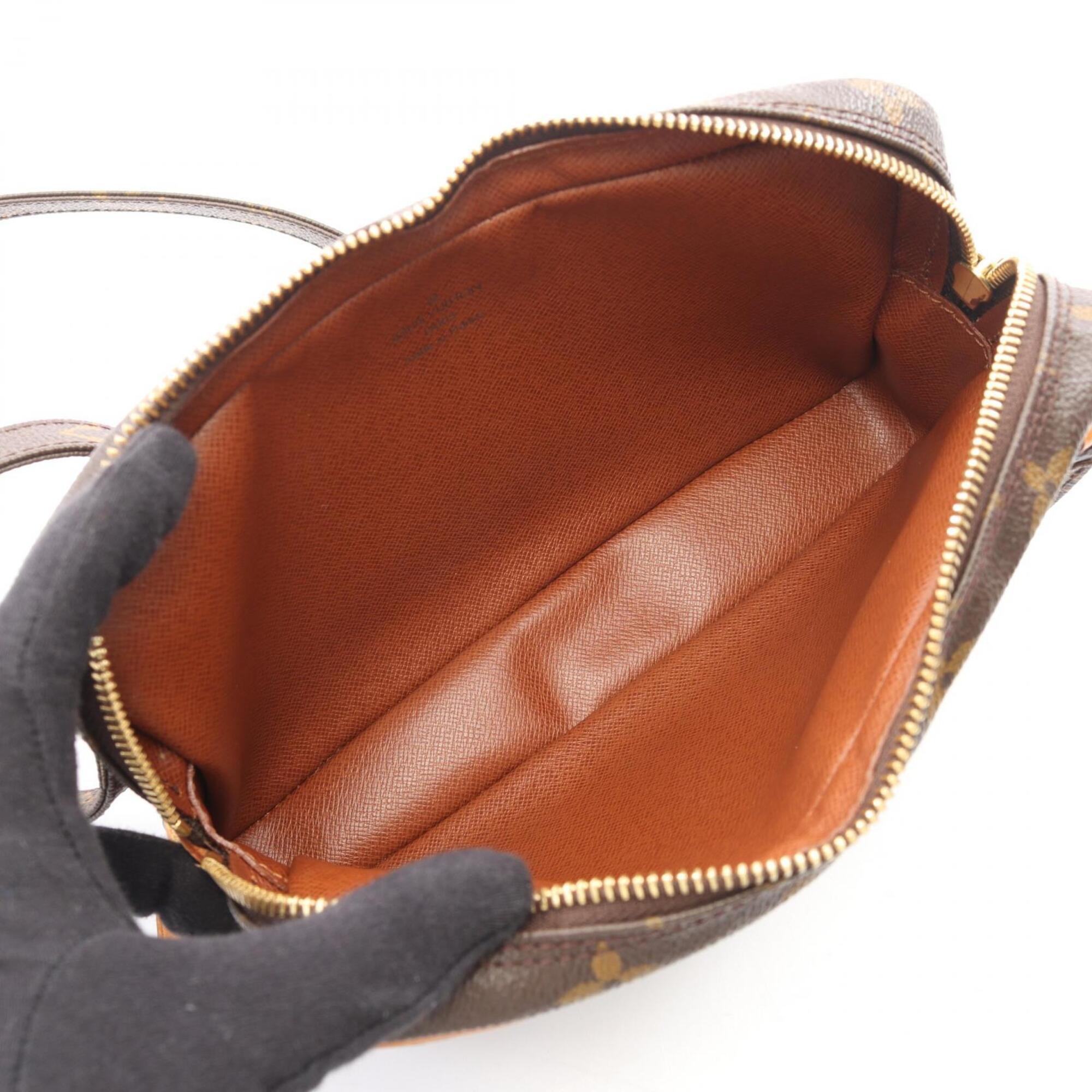 Louis Vuitton Brown Coated Canvas Leather Handbag Shoulder Bag (Pre-Owned)