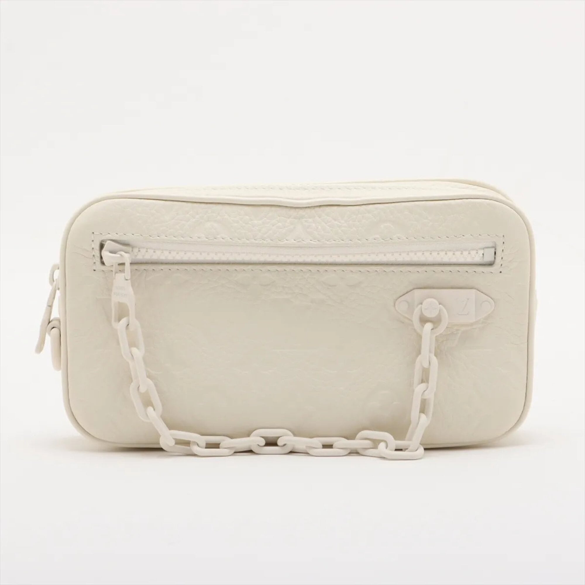 Louis Vuitton White Leather Clutch Bag Pochette (Pre-Owned)