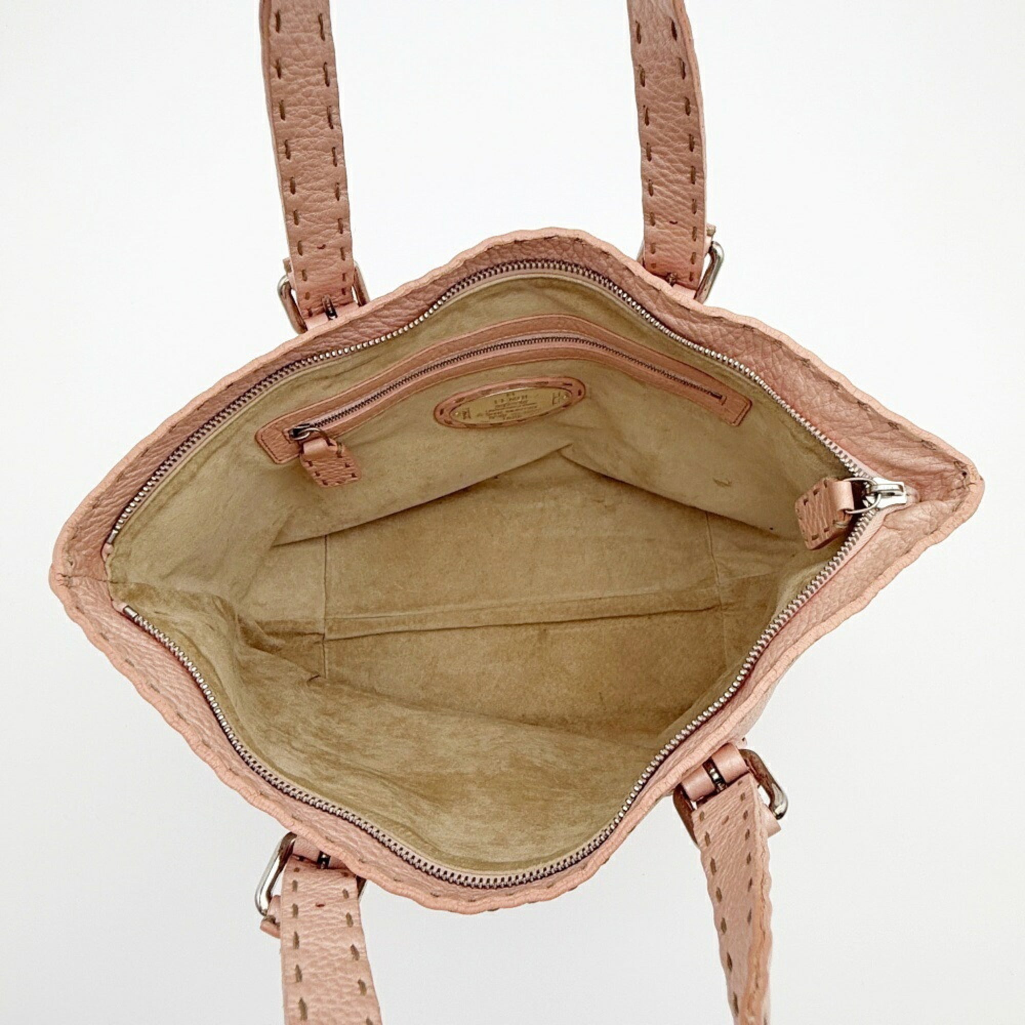 Fendi Pink Leather Tote Bag (Pre-Owned)