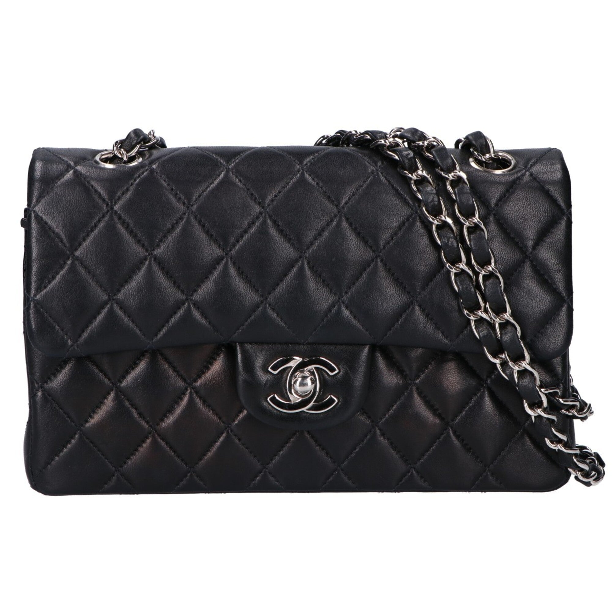 Chanel Matelasse Black Leather Shoulder Bag (Pre-Owned)