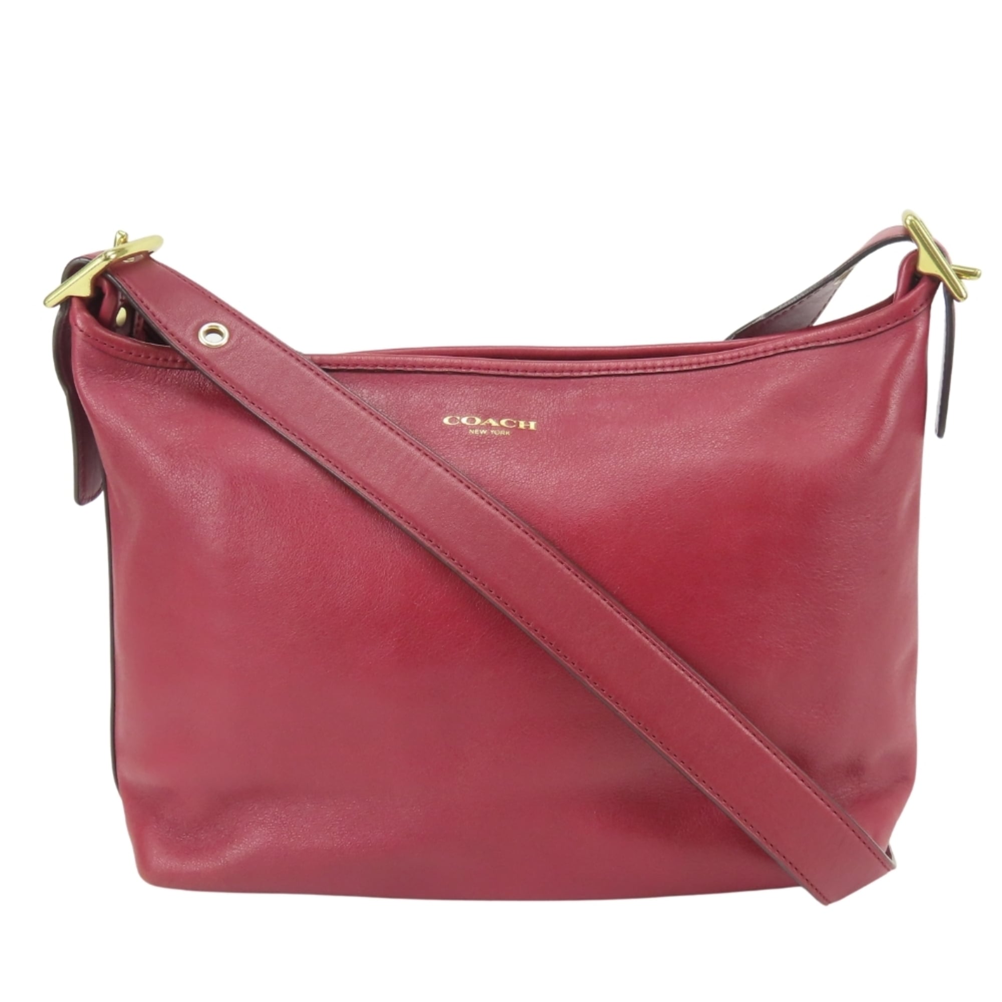 Coach Bordeaux Leather Shoulder Bag (Pre-Owned)