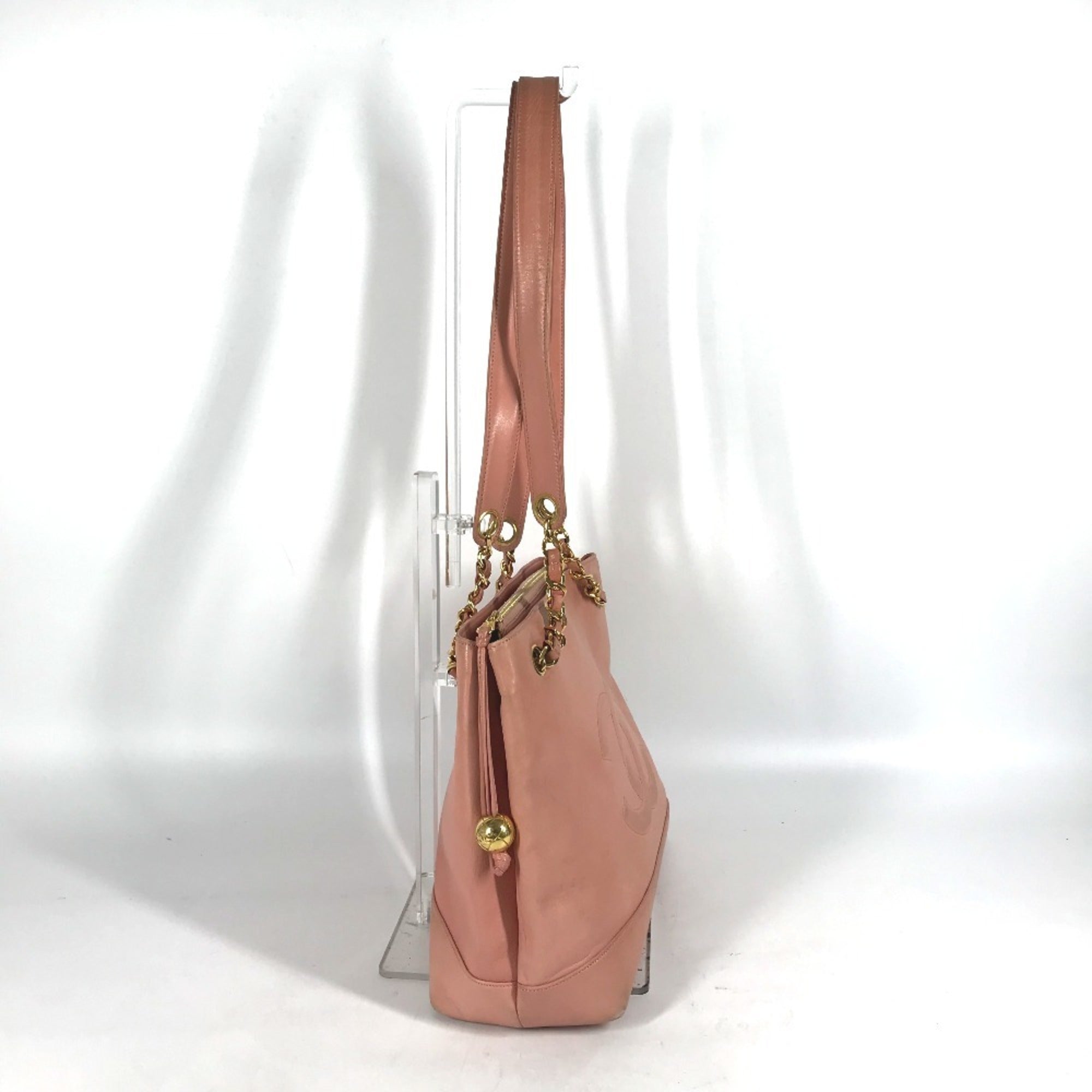 Chanel Pink Leather Shoulder Bag Tote Bag (Pre-Owned)