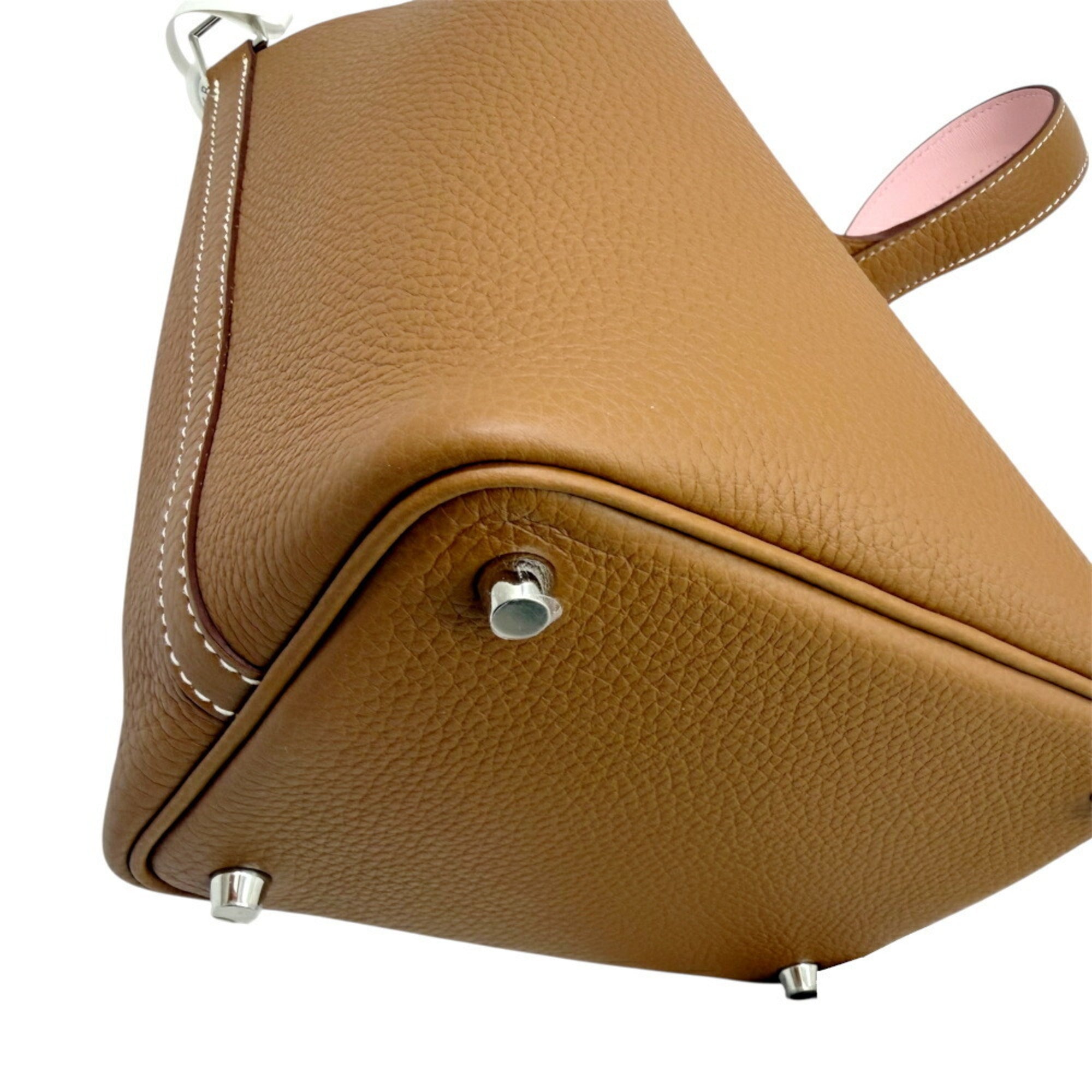 Hermes Gold Rose Sakura Taurillon Clemence Leather Handbag (Pre-Owned)