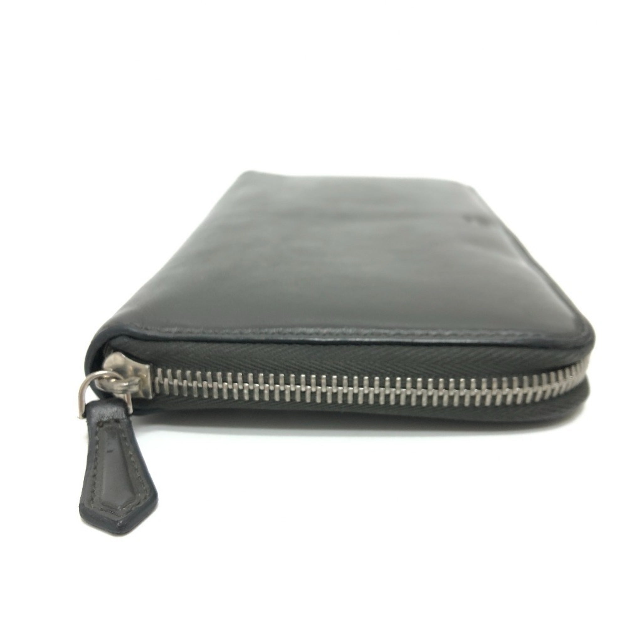Fendi Gray Leather Long Wallet (Bi-Fold) (Pre-Owned)
