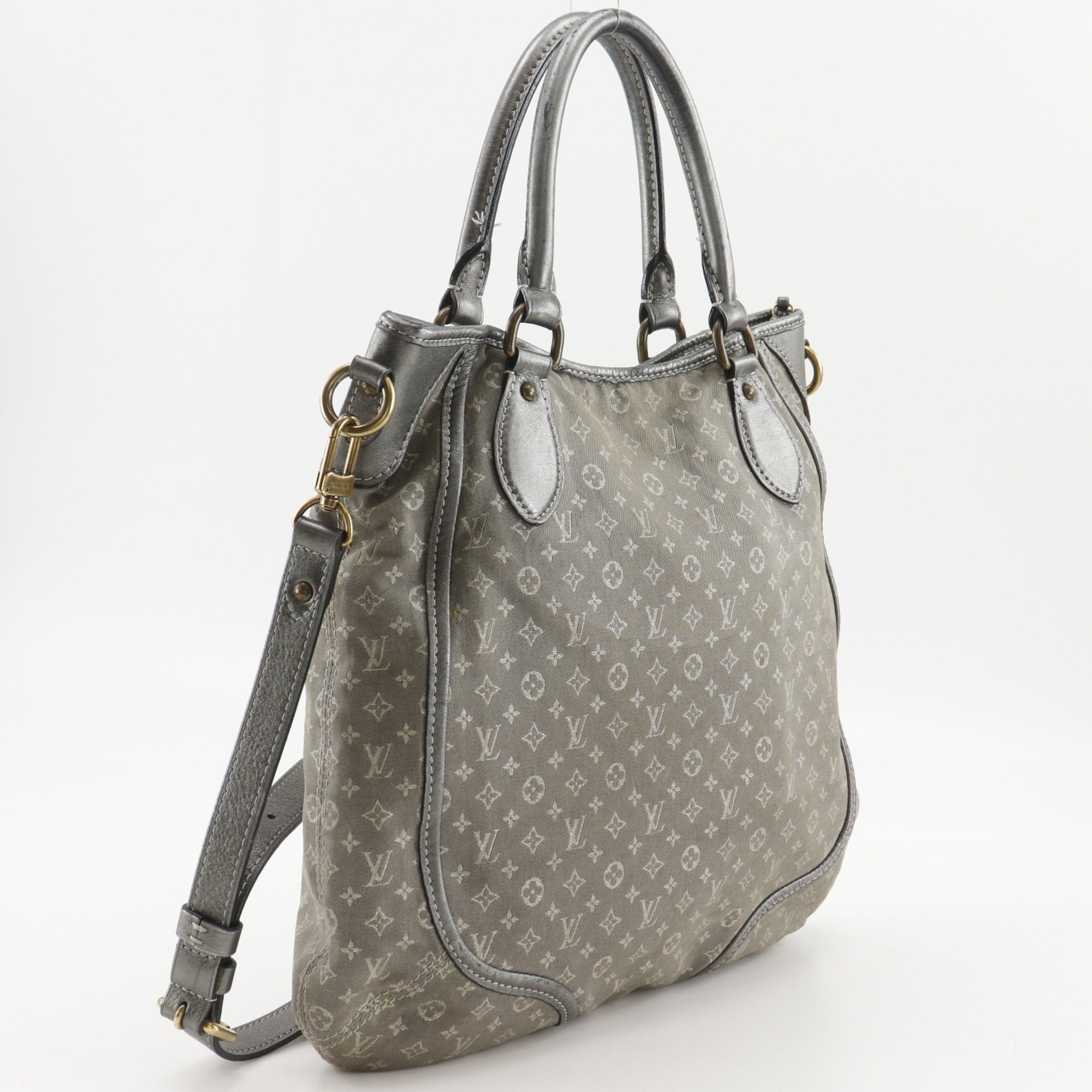 Louis Vuitton Gray Platine Monogram Mini Lin Handbag Shoulder Bag (Pre-Owned)
