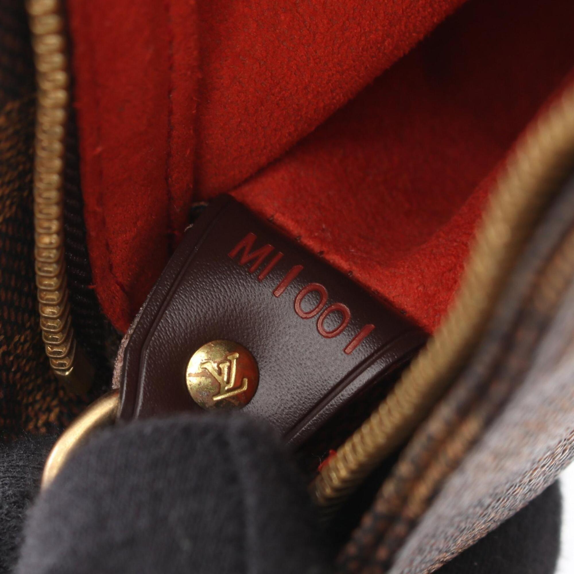Louis Vuitton Damier Brown Coated Canvas Leather Handbag Shoulder Bag (Pre-Owned)