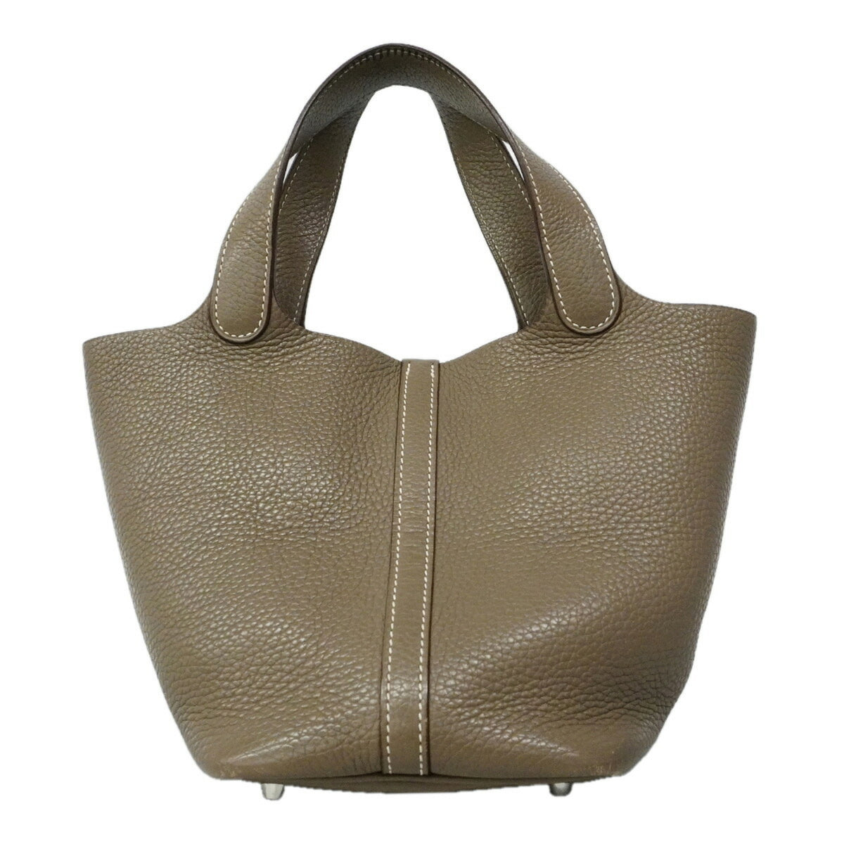 Hermes Etoupe Gray Taurillon Clemence Leather Handbag (Pre-Owned)