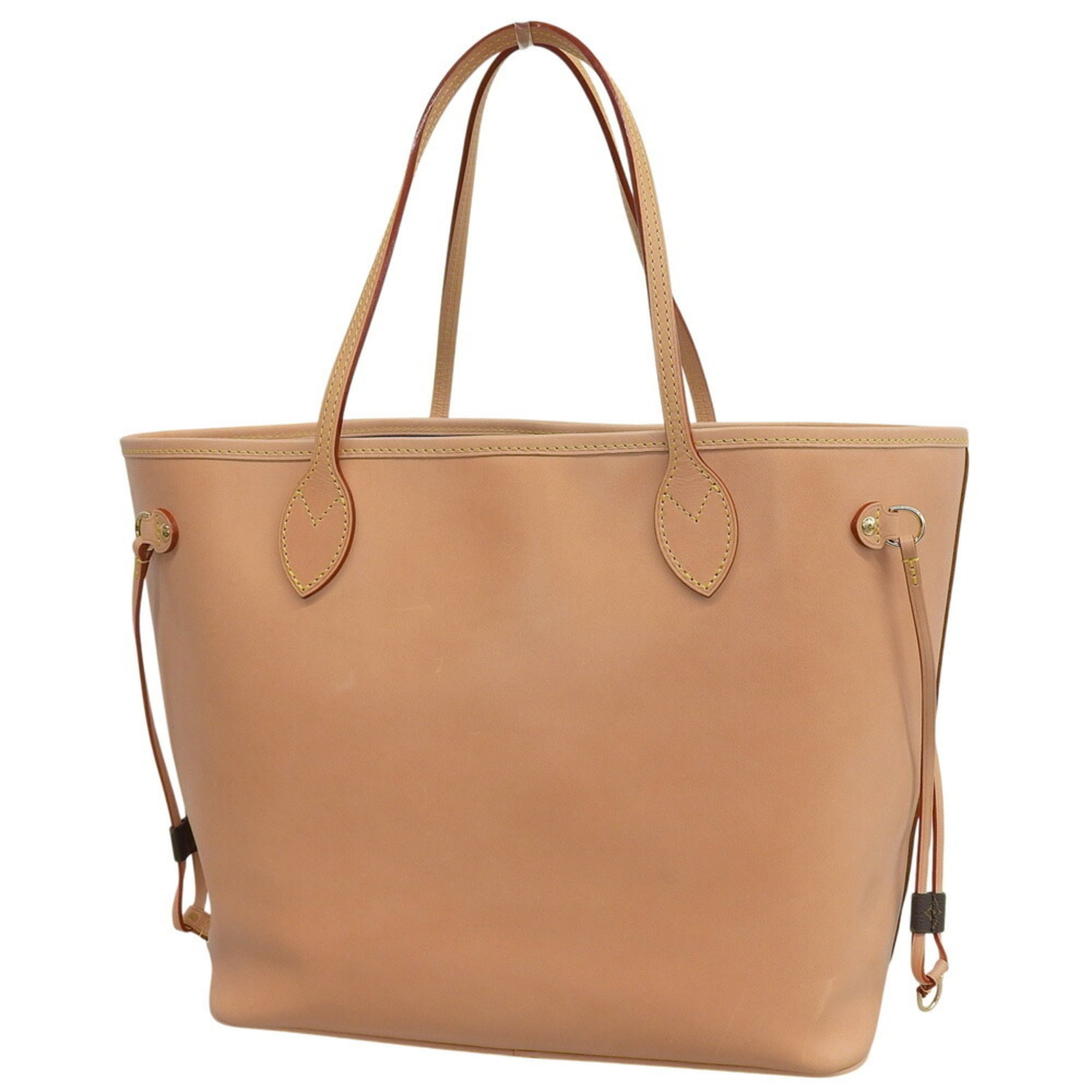 Louis Vuitton Beige Leather Canvas Tote Bag (Pre-Owned)