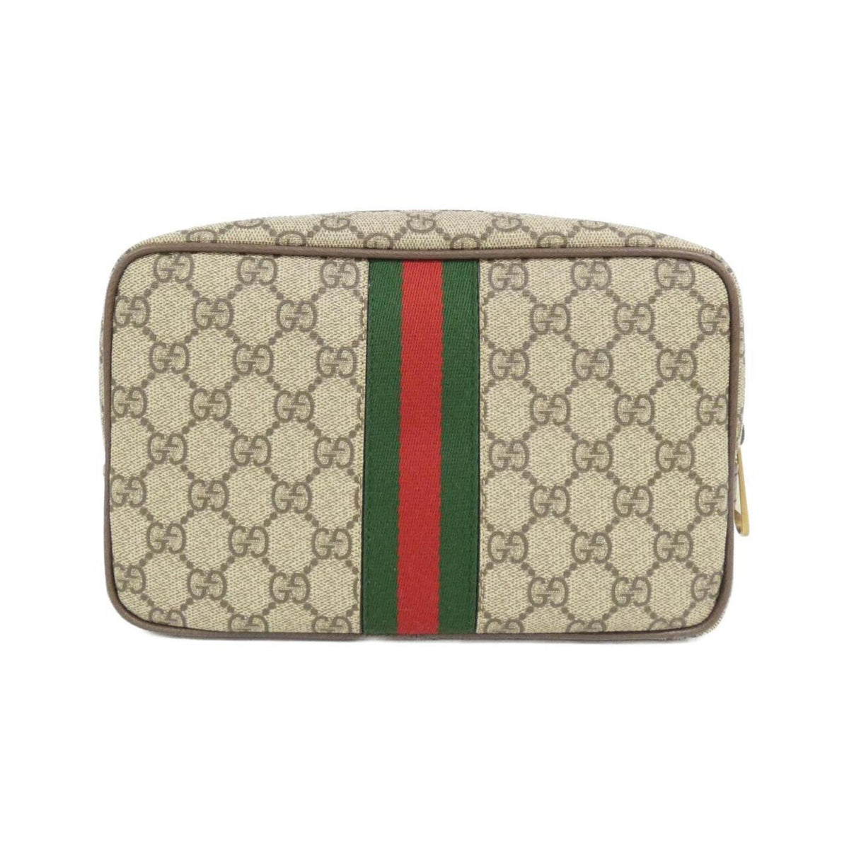 Gucci Beige Brown Gg Supreme Canvas Handbag Pouch (Pre-Owned)