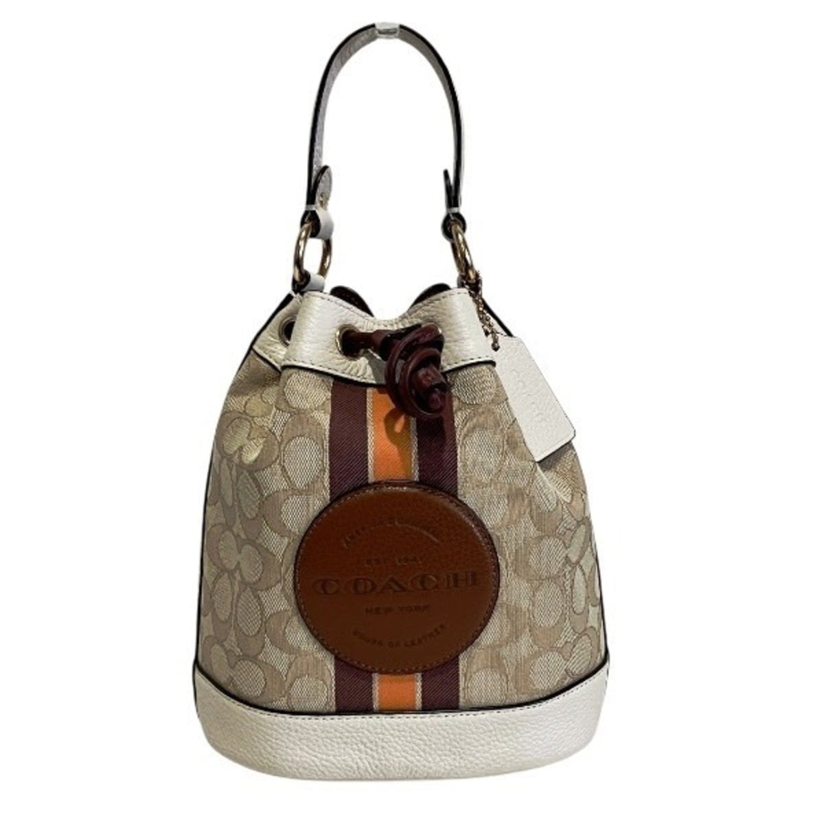Coach Off-White Signature Line Handbag Shoulder Bag (Pre-Owned)
