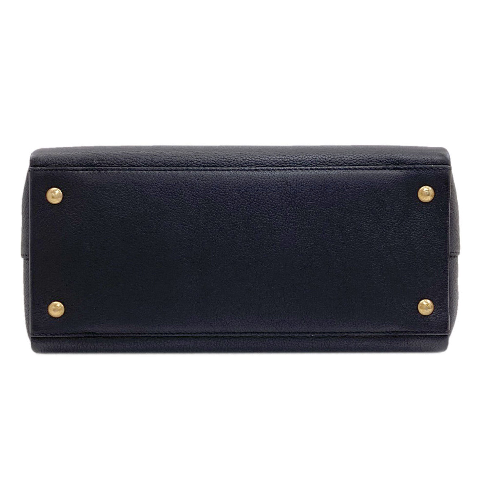 Louis Vuitton Black Leather Handbag (Pre-Owned)