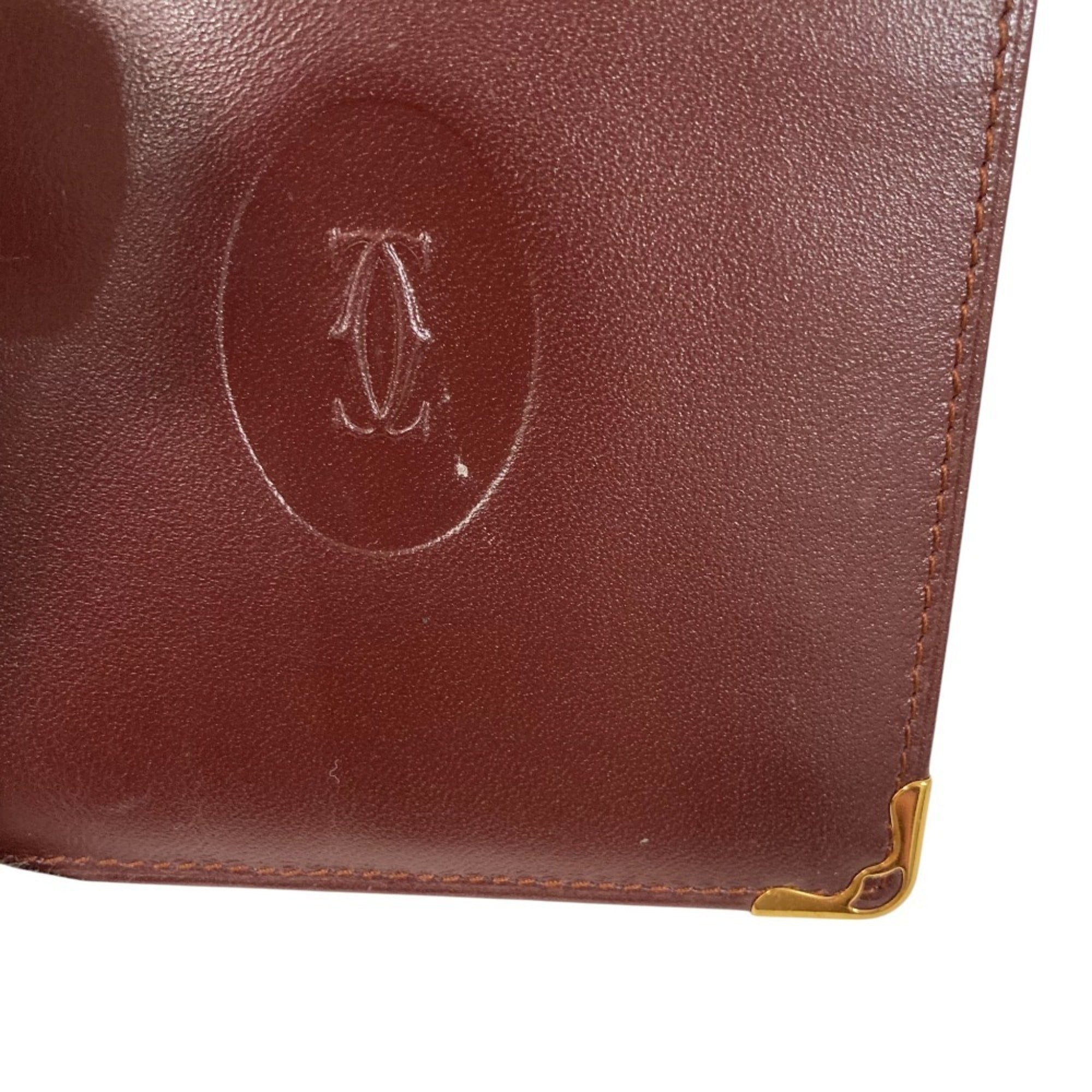 Cartier Must Bordeaux Leather Wallet (Bi-Fold) (Pre-Owned)