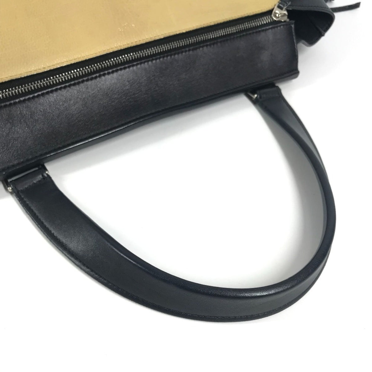 Celine Beige Navy Leather Handbag Shoulder Bag (Pre-Owned)