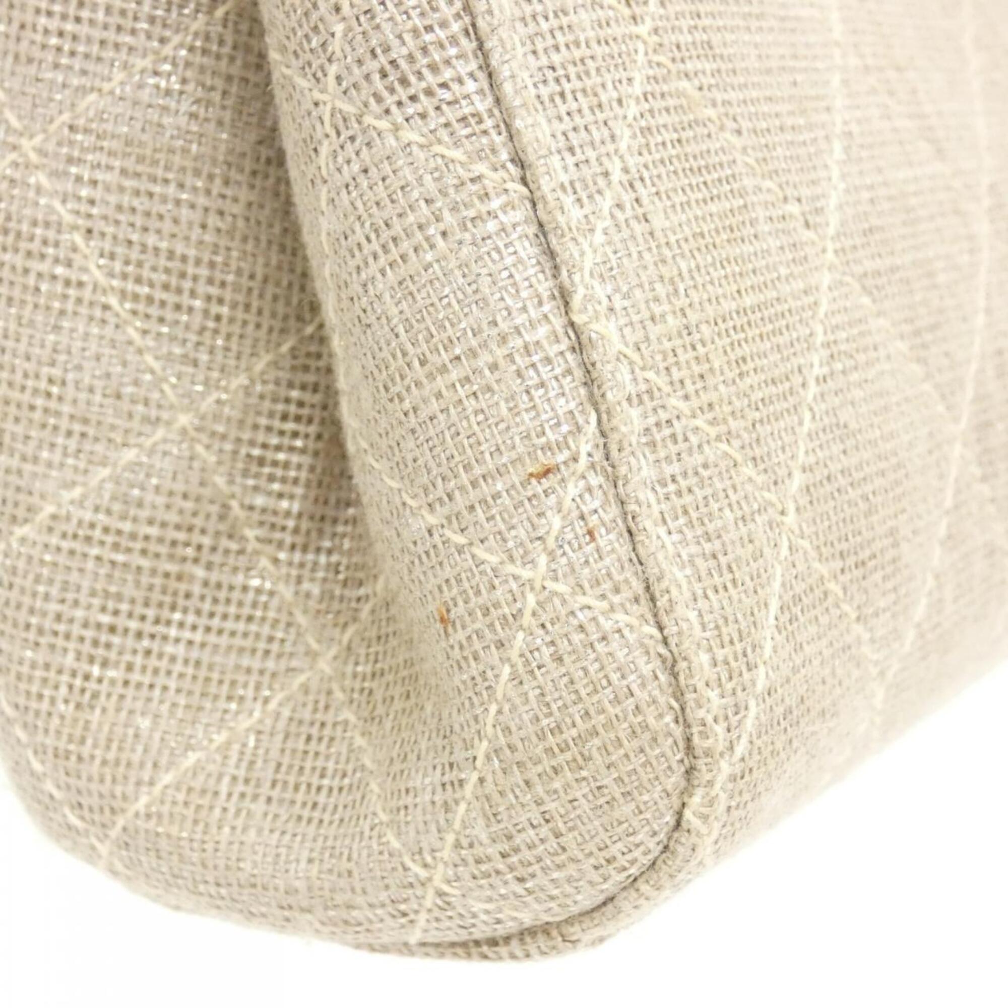 Chanel Beige Linen Handbag (Pre-Owned)