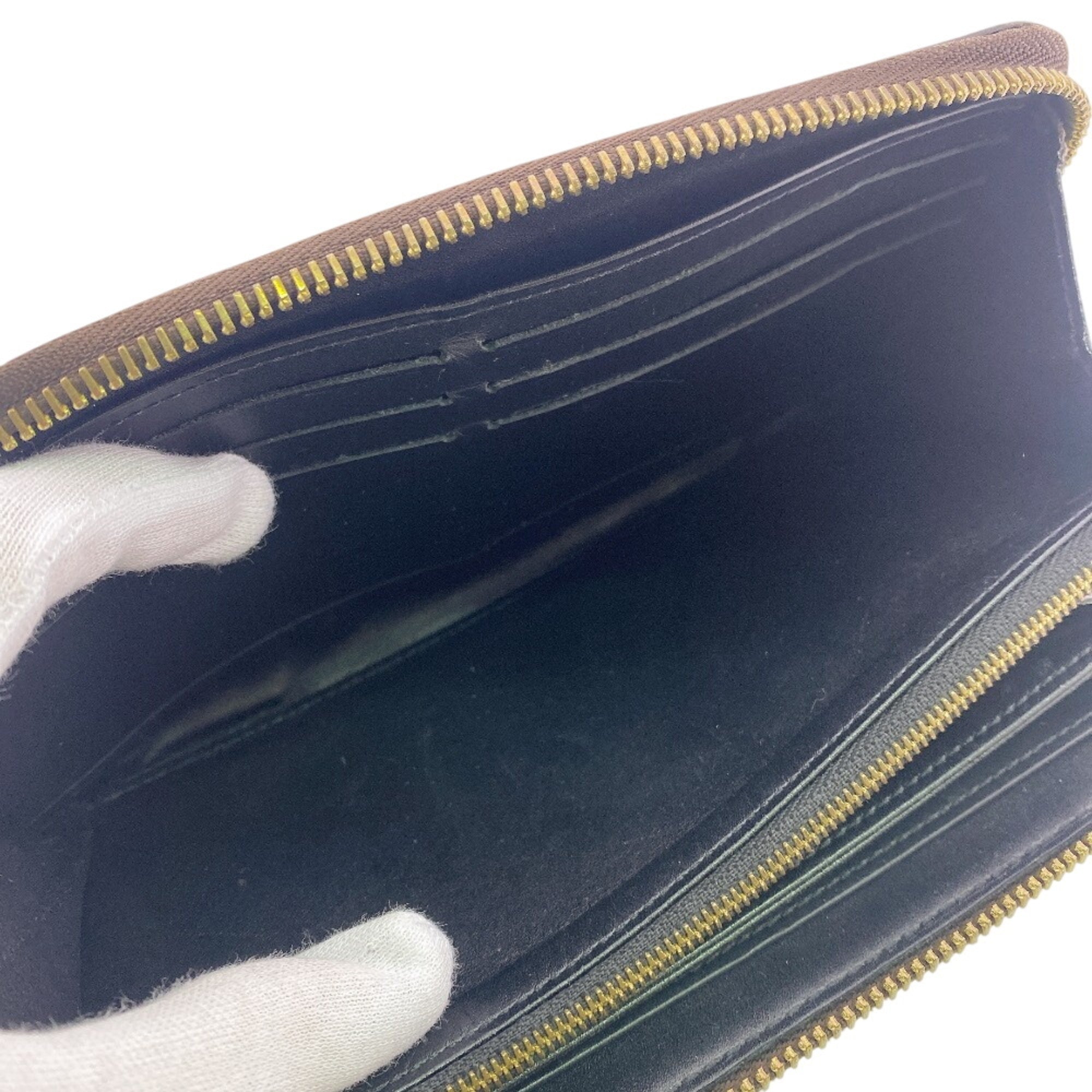 Louis Vuitton Brown Leather Long Wallet (Bi-Fold) (Pre-Owned)