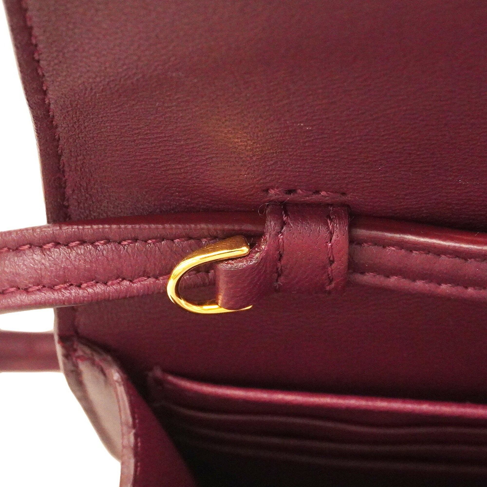 Fendi Bordeaux Leather Shoulder Bag (Pre-Owned)