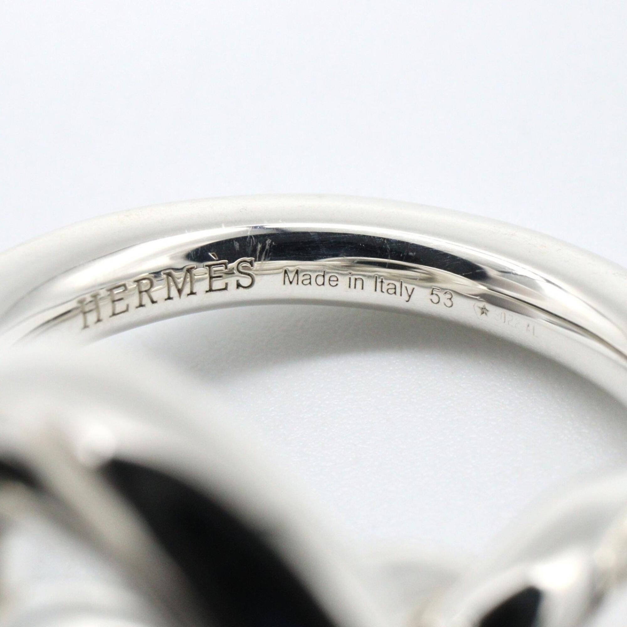 Hermes Silver Silver 925 Band Ring (Pre-Owned)