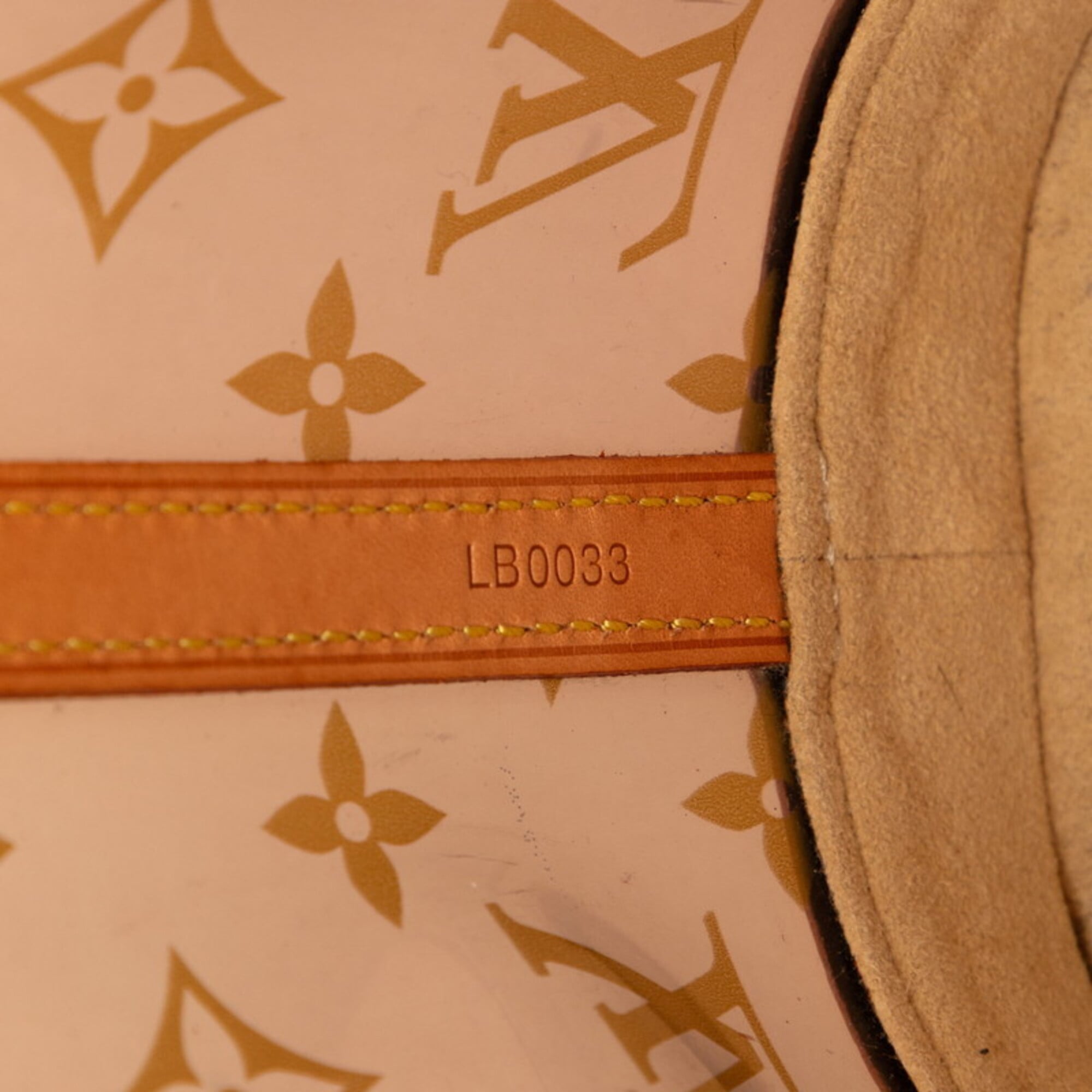 Louis Vuitton Beige Brown Vinyl Leather Handbag (Pre-Owned)
