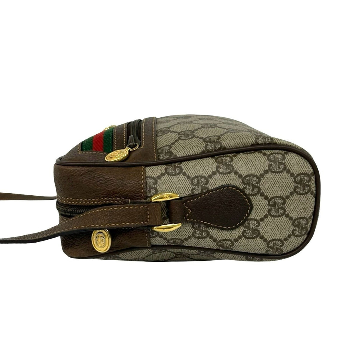 Gucci Brown Green Red Color Leather Pvc Pochette Shoulder Bag (Pre-Owned)