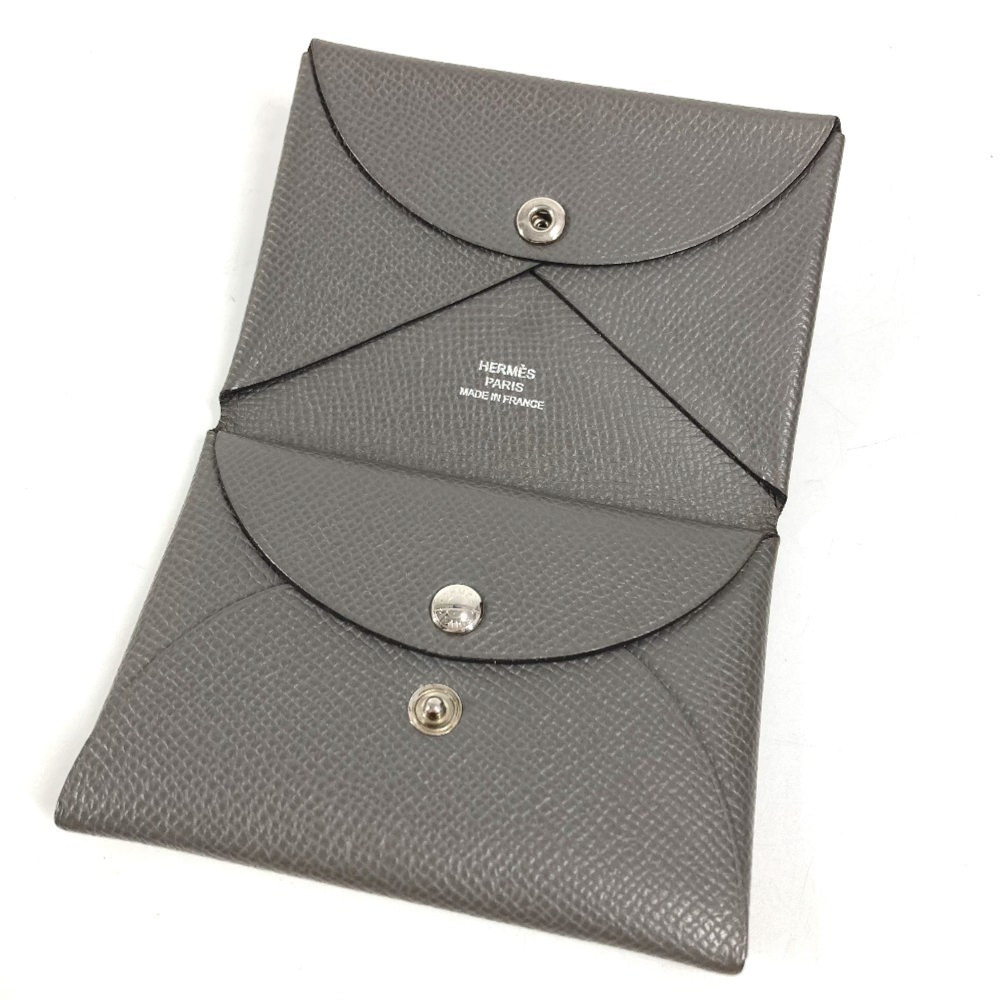 Hermes Gray Chevre Leather Wallet (Bi-Fold) (Pre-Owned)