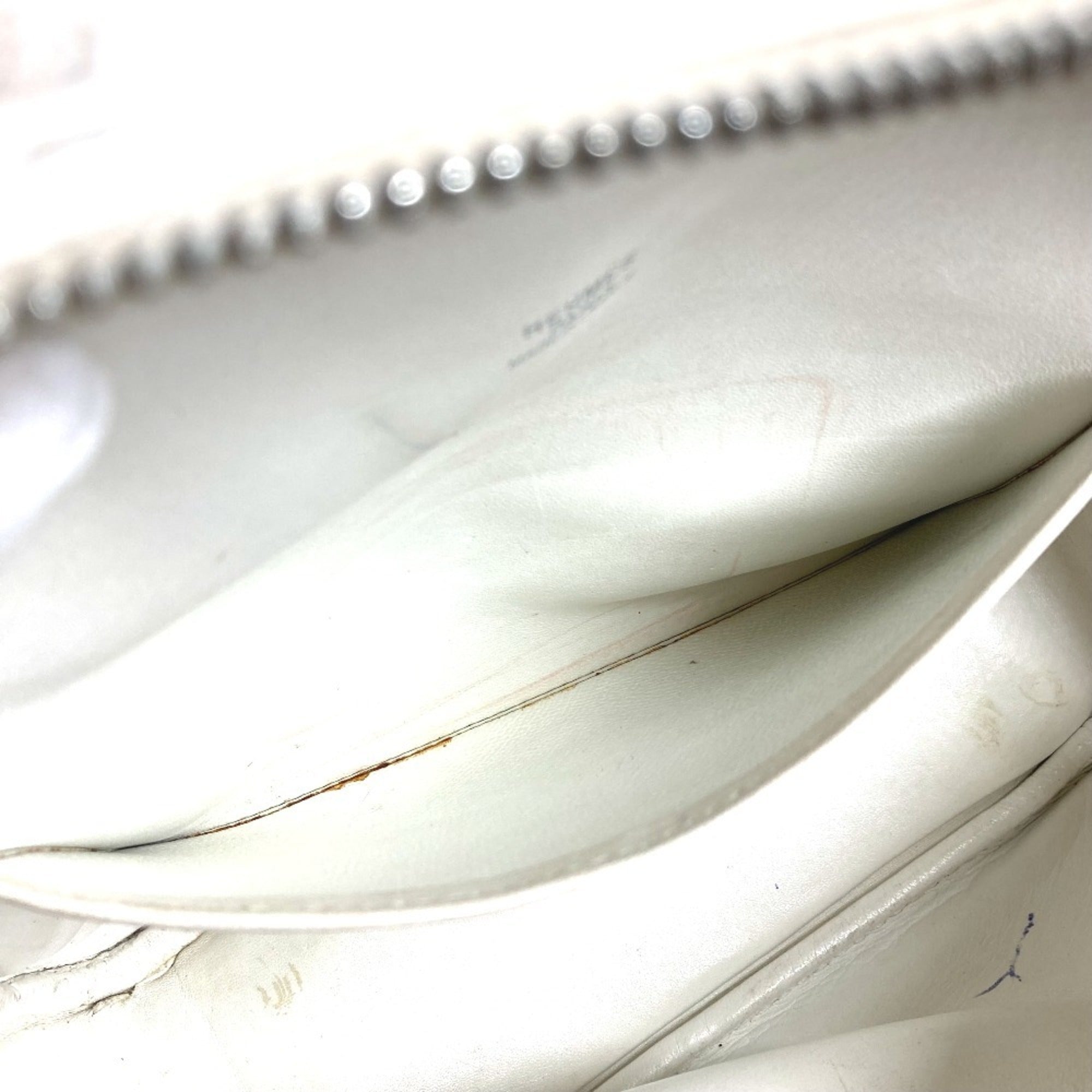 Hermes White Leather Boston Bag Handbag (Pre-Owned)