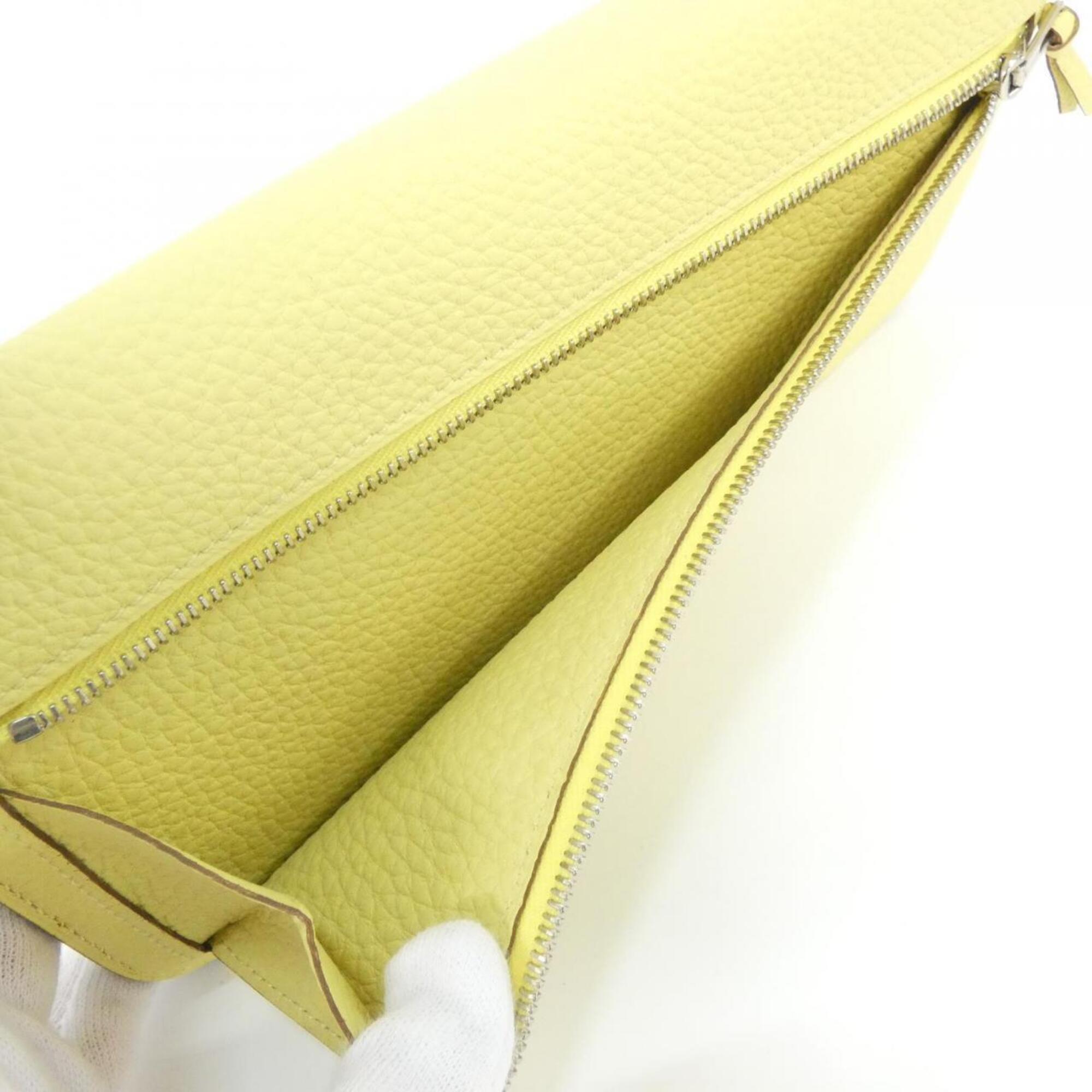 Hermes Jaune Yellow Togo Leather Long Wallet (Bi-Fold) (Pre-Owned)