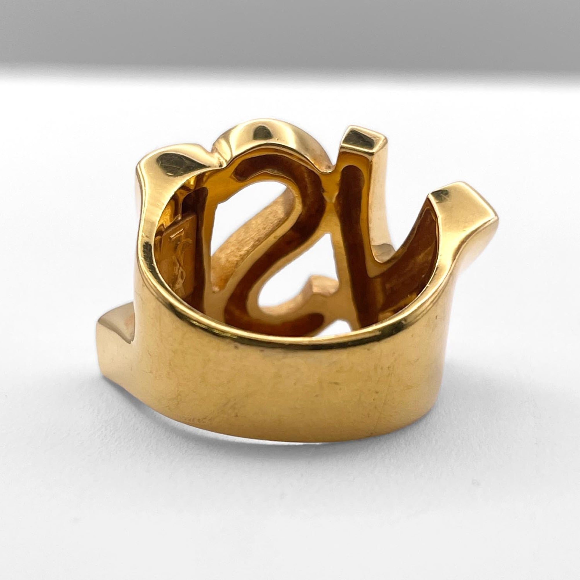 Yves Saint Laurent Gold Metal Band Ring (Pre-Owned)