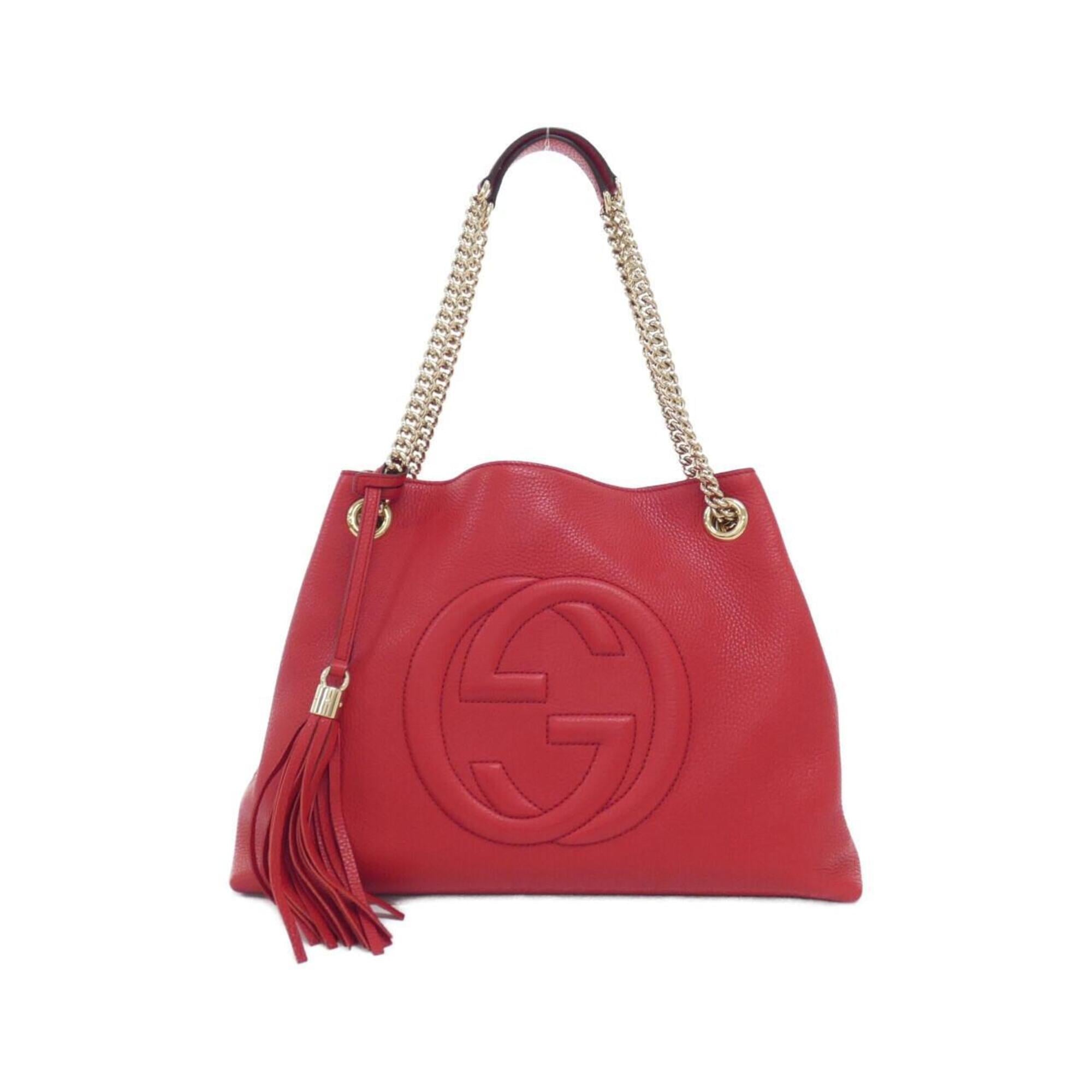 Gucci Red Color Leather Shoulder Bag (Pre-Owned)