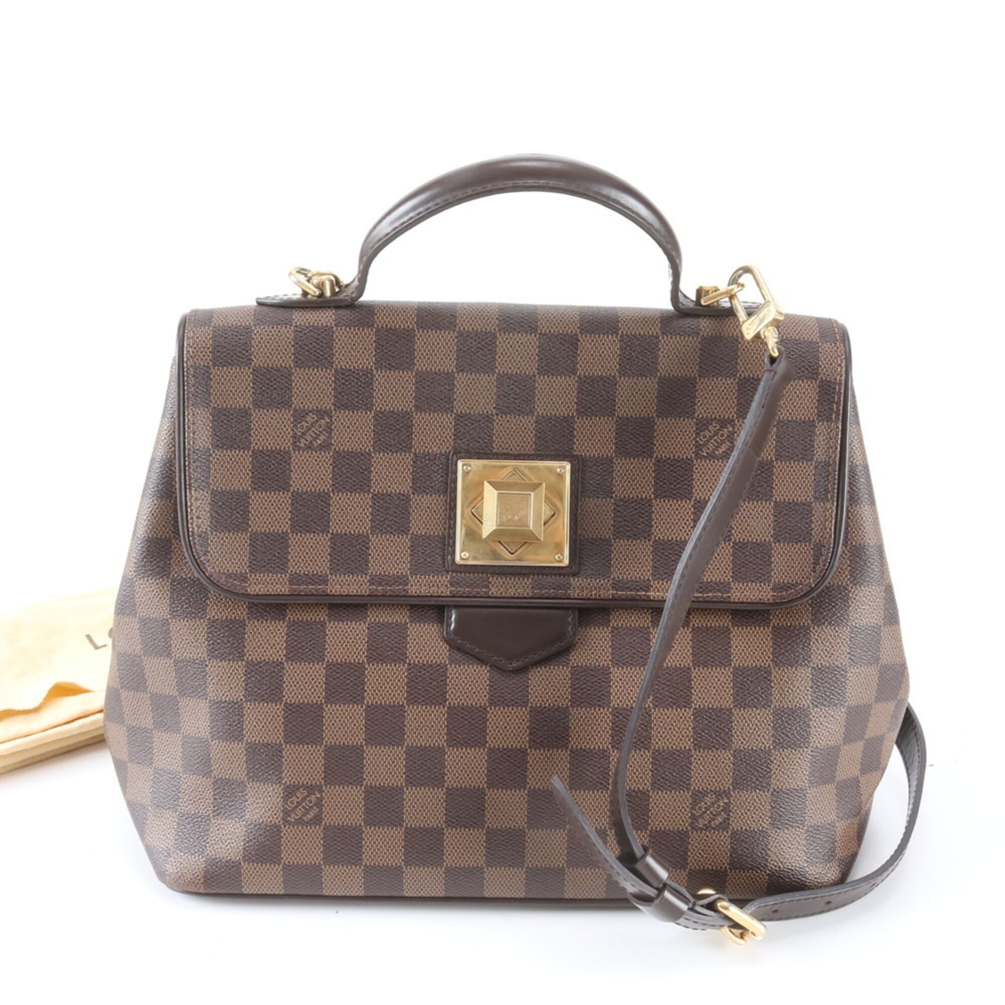 Louis Vuitton Brown Damier Canvas Coated Canvas Leather Handbag Shoulder Bag (Pre-Owned)