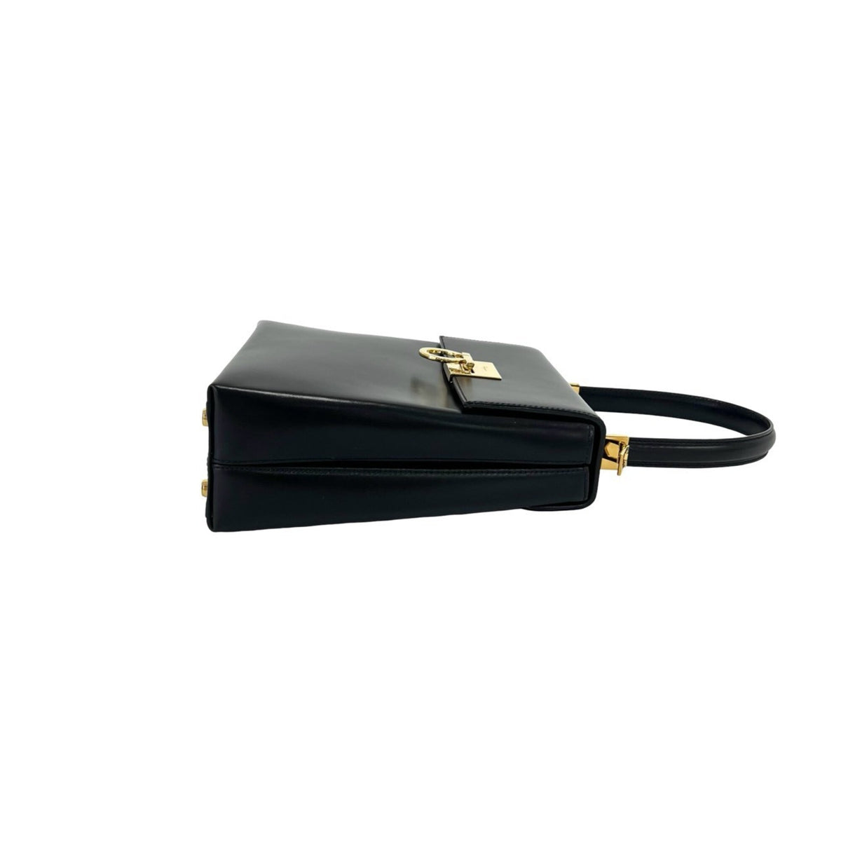 Salvatore Ferragamo Black Leather Handbag Shoulder Bag (Pre-Owned)