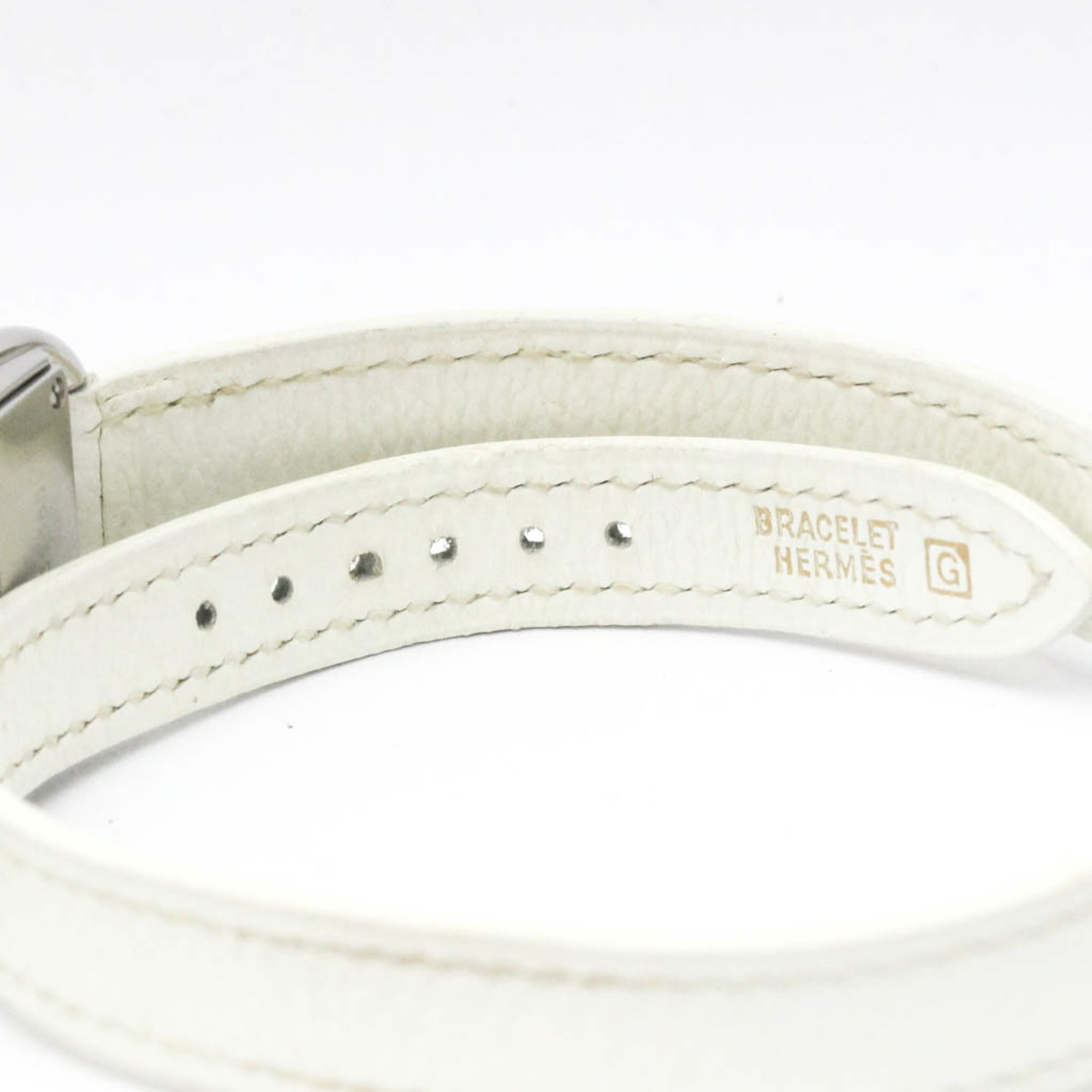 Hermes Cape Cod Deux Zones Double Tour Quartz Watch Stainless Steel And Leather Watch (Pre-Owned)