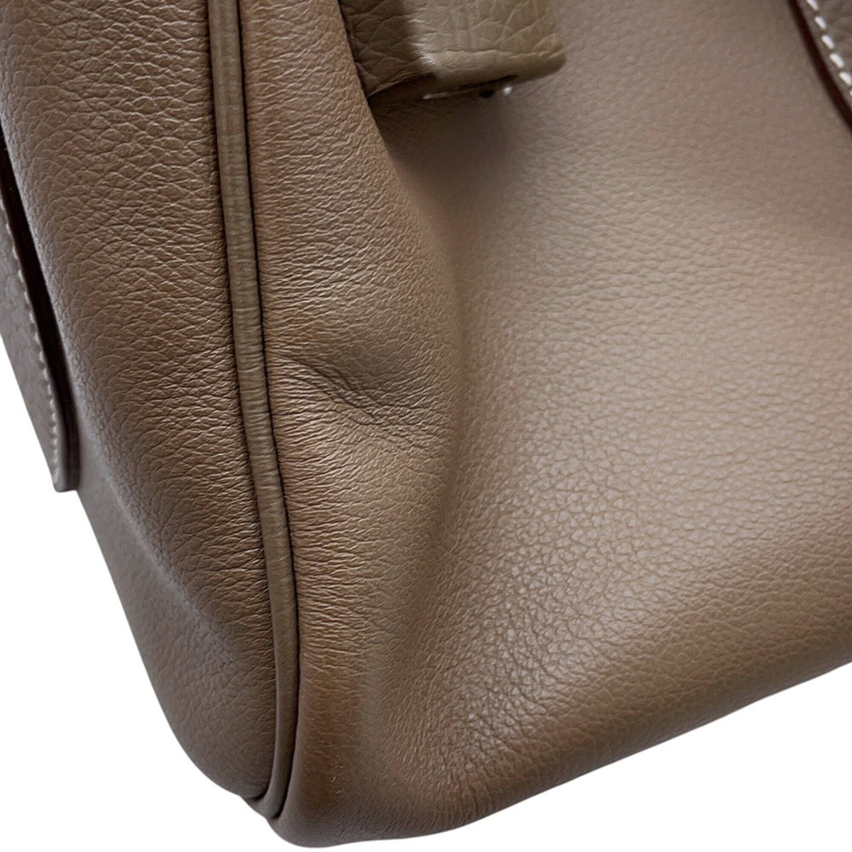 Hermes Etoupe Gray Taurillon Clemence Leather Shoulder Bag (Pre-Owned)