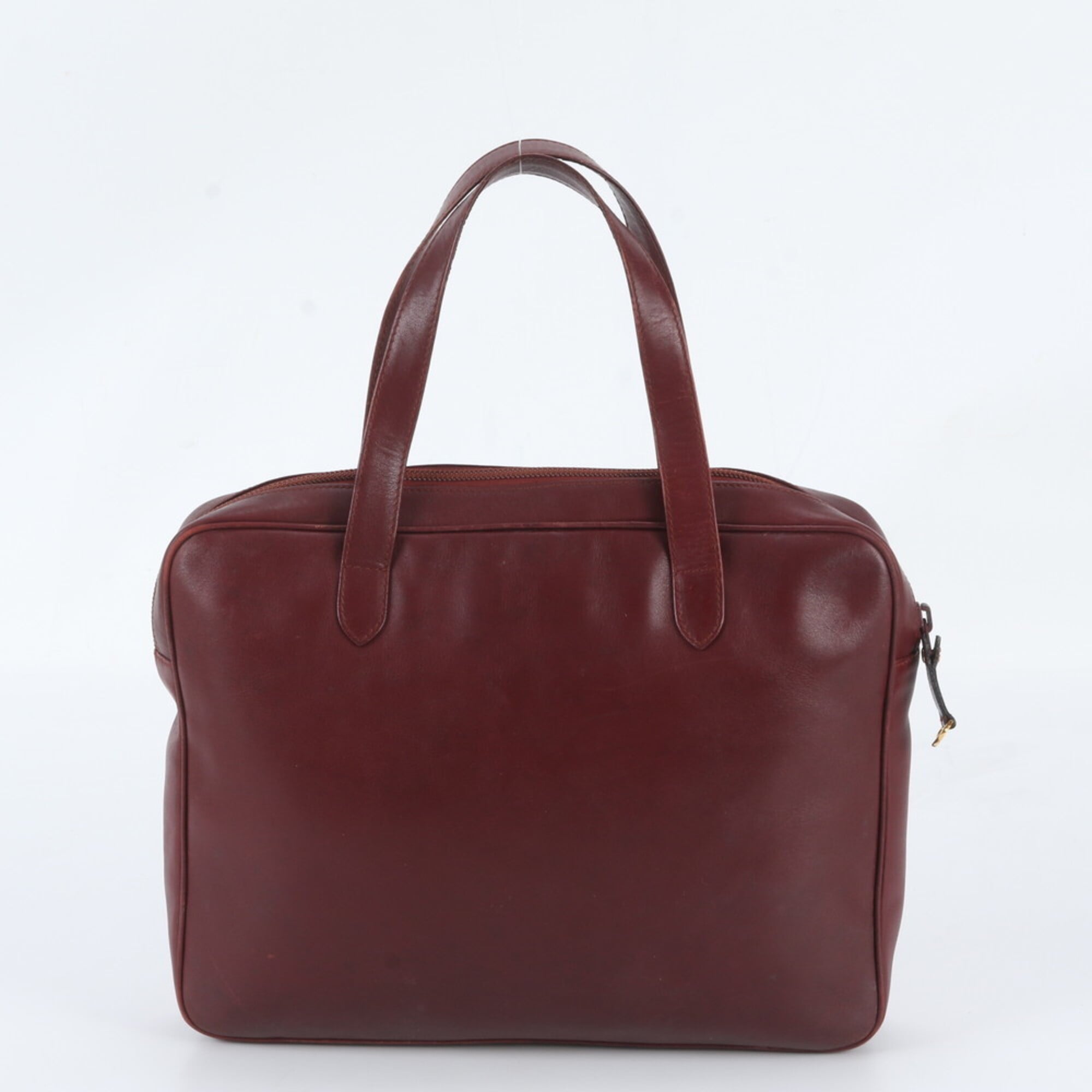 Cartier Wine Red Leather Handbag Shoulder Bag Tote Bag (Pre-Owned)