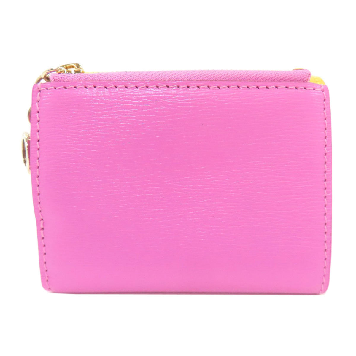 Bvlgari Pink Yellow Leather Wallet (Bi-Fold) (Pre-Owned)