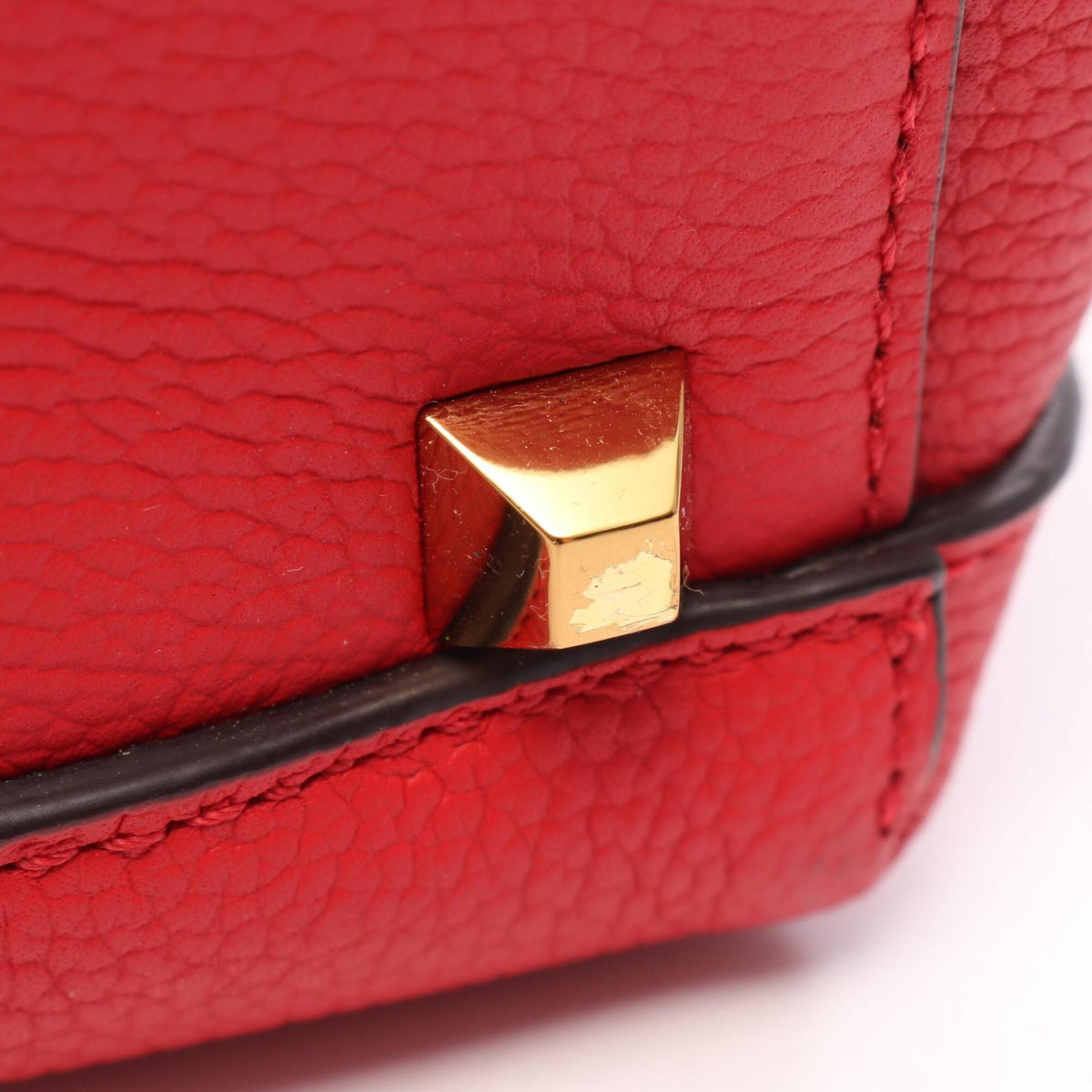 Mcm Red Color Leather Handbag (Pre-Owned)