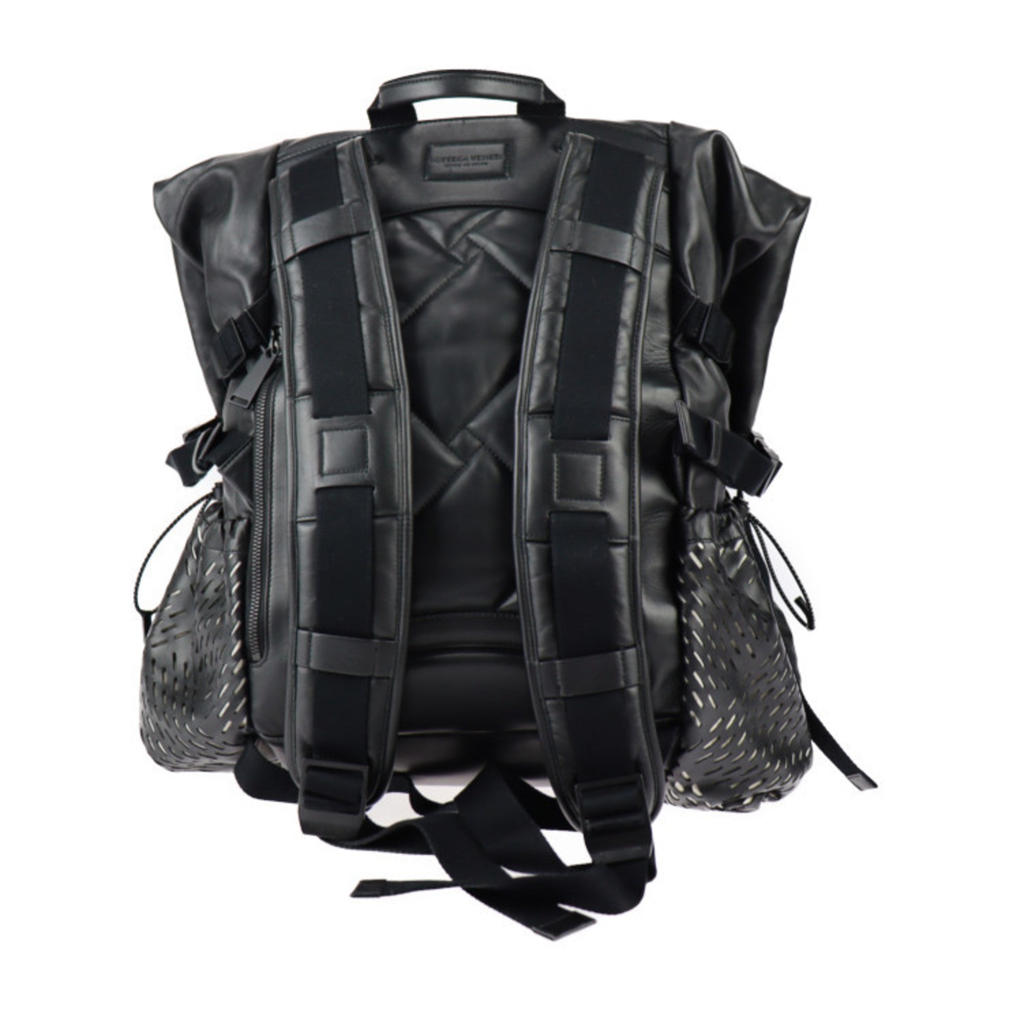 Bottega Veneta Black Leather Backpack Handbag (Pre-Owned)
