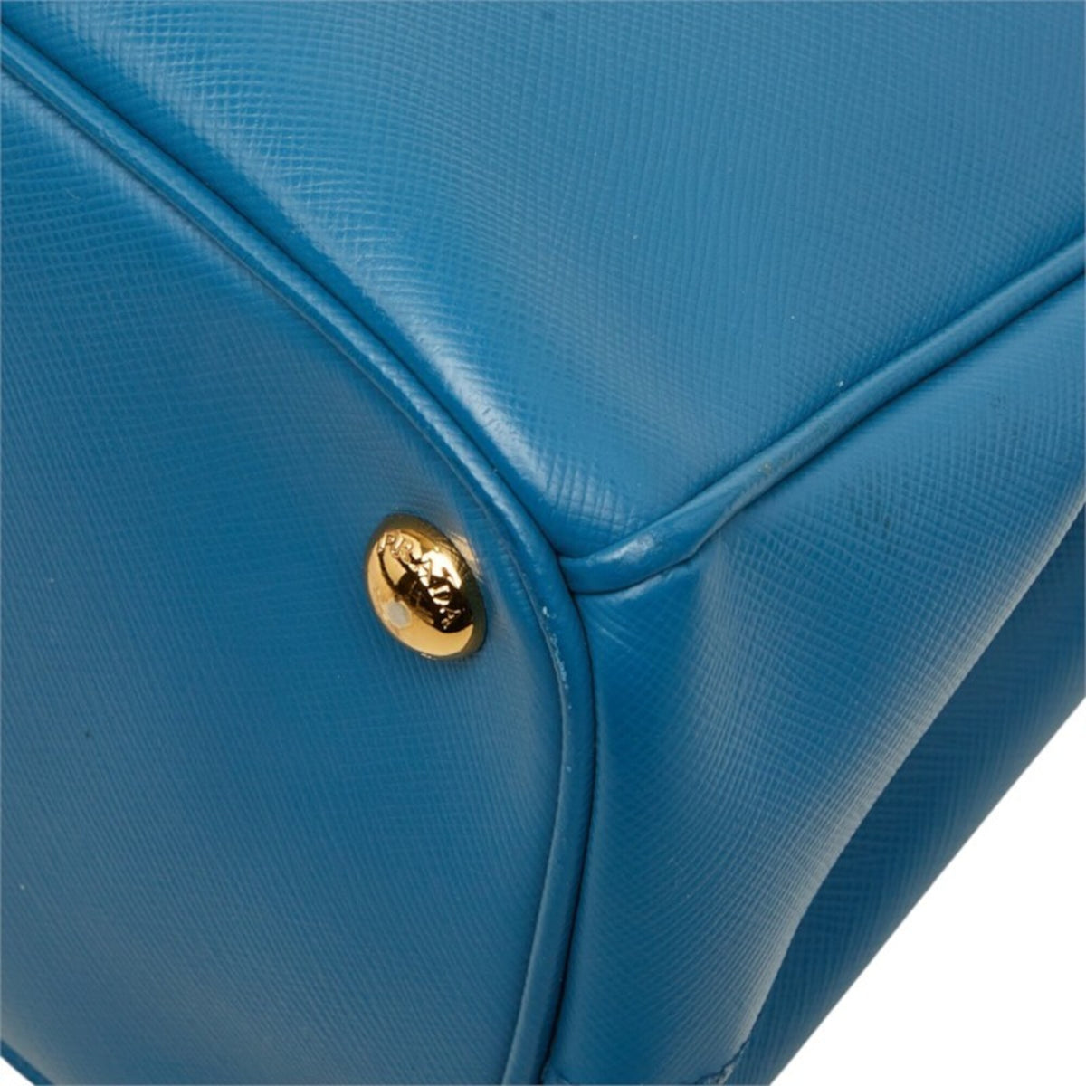 Prada Blue Leather Handbag Shoulder Bag (Pre-Owned)