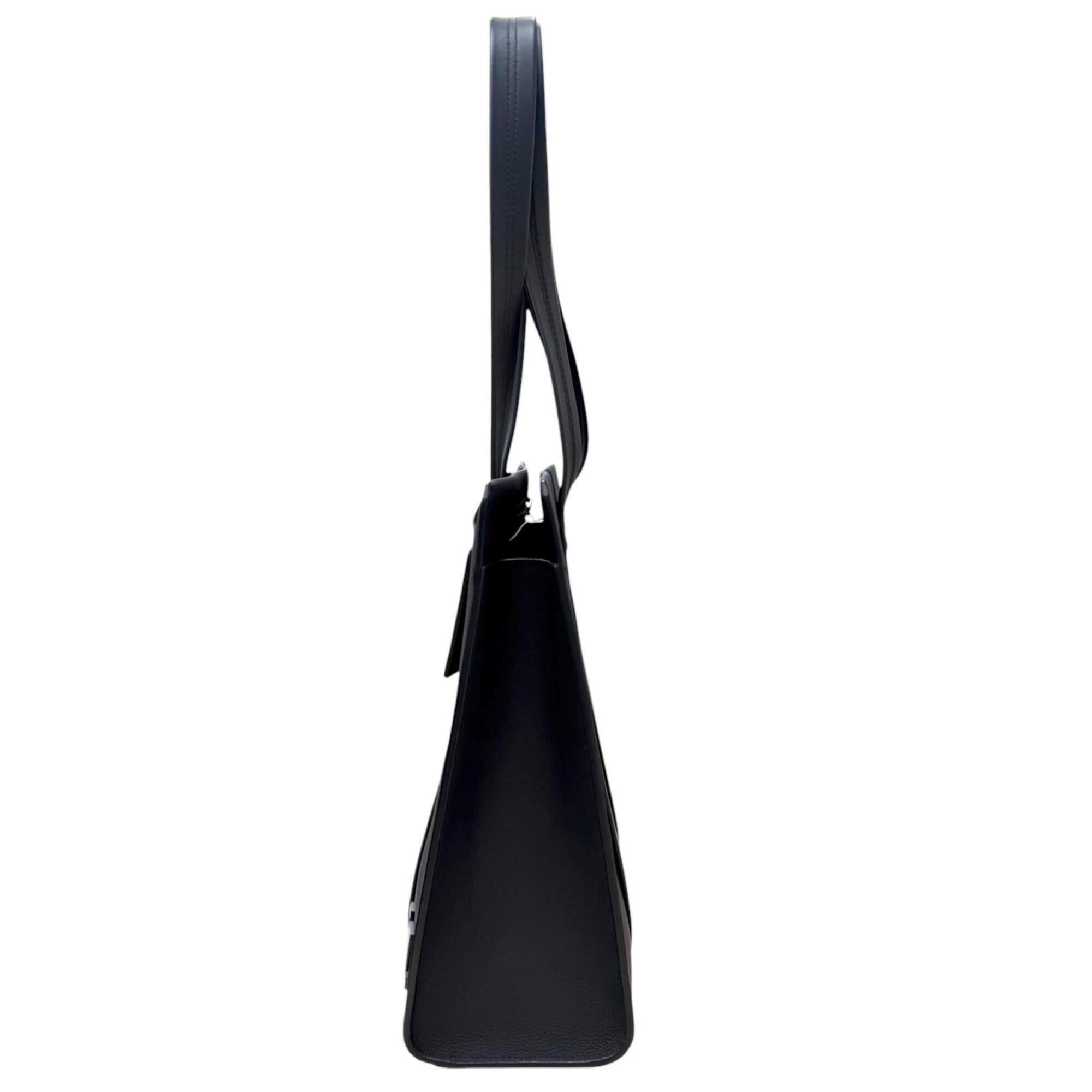 Louis Vuitton Black Leather Tote Bag (Pre-Owned)