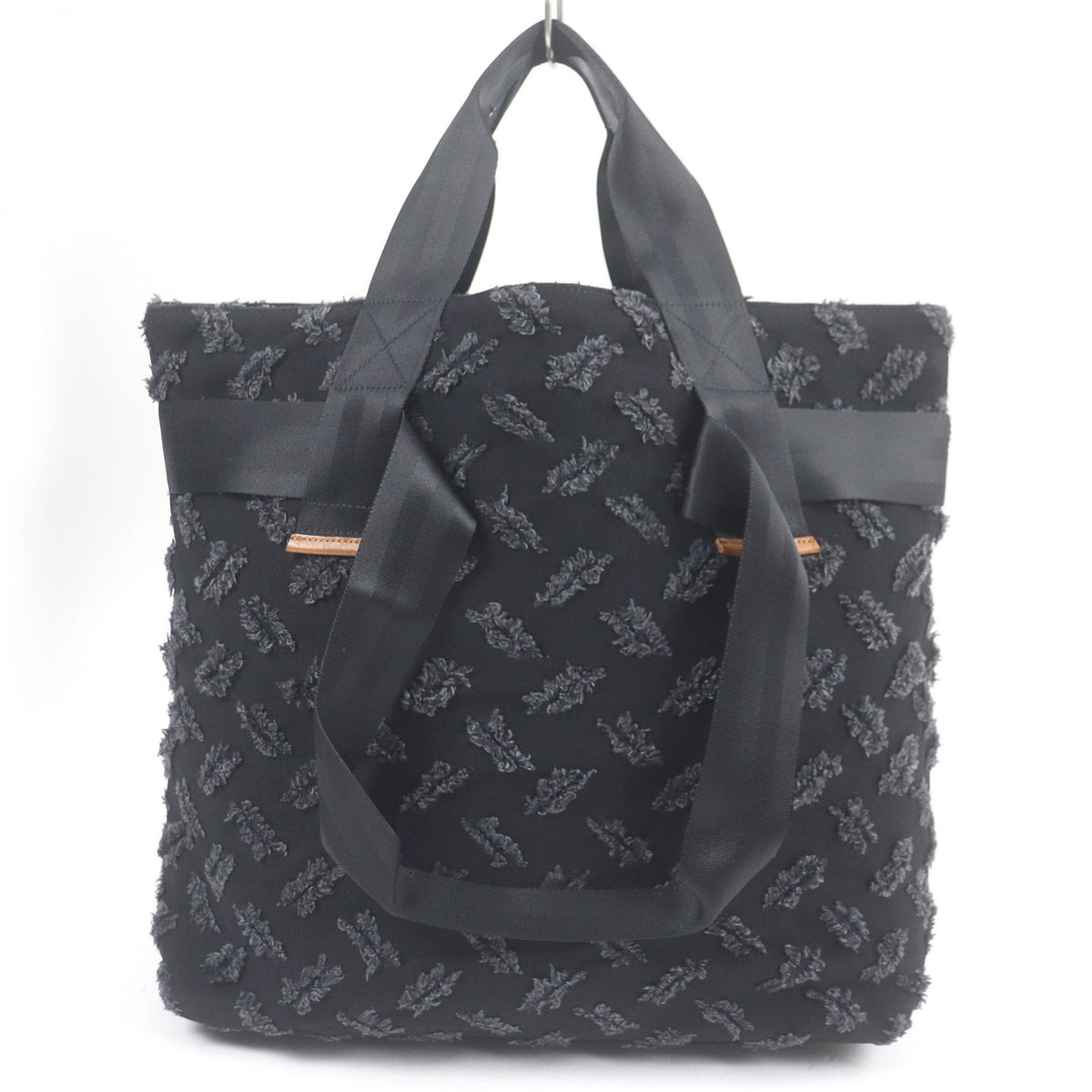 Vivienne Westwood Black Canvas Leather Handbag Tote Bag (Pre-Owned)