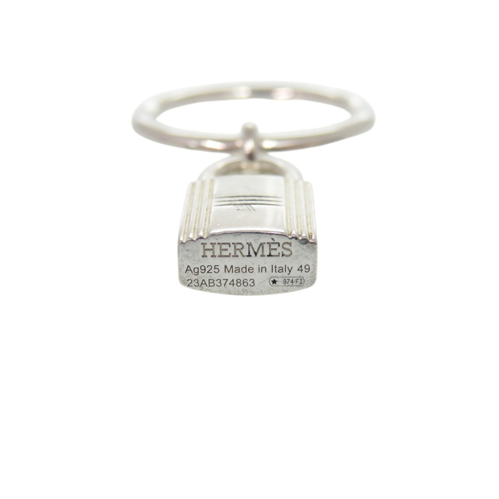 Hermes Silver Silver 925 Band Ring (Pre-Owned)