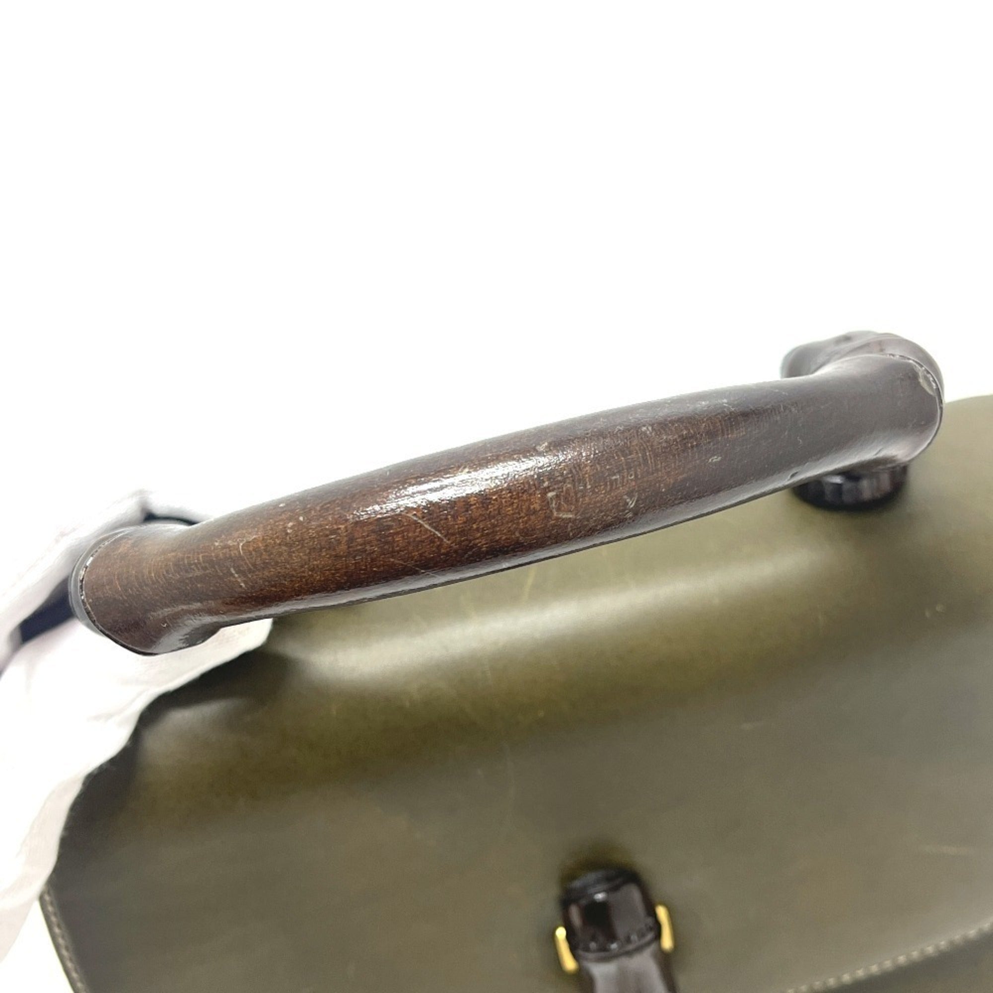 Gucci Khaki Leather Handbag Tote Bag (Pre-Owned)