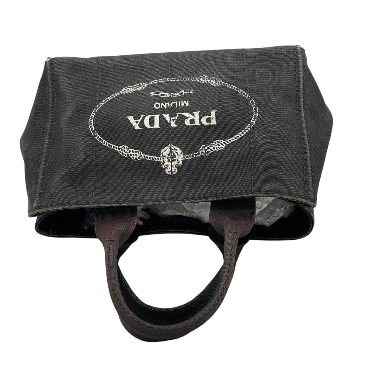 Prada Black Canvas Handbag Tote Bag (Pre-Owned)