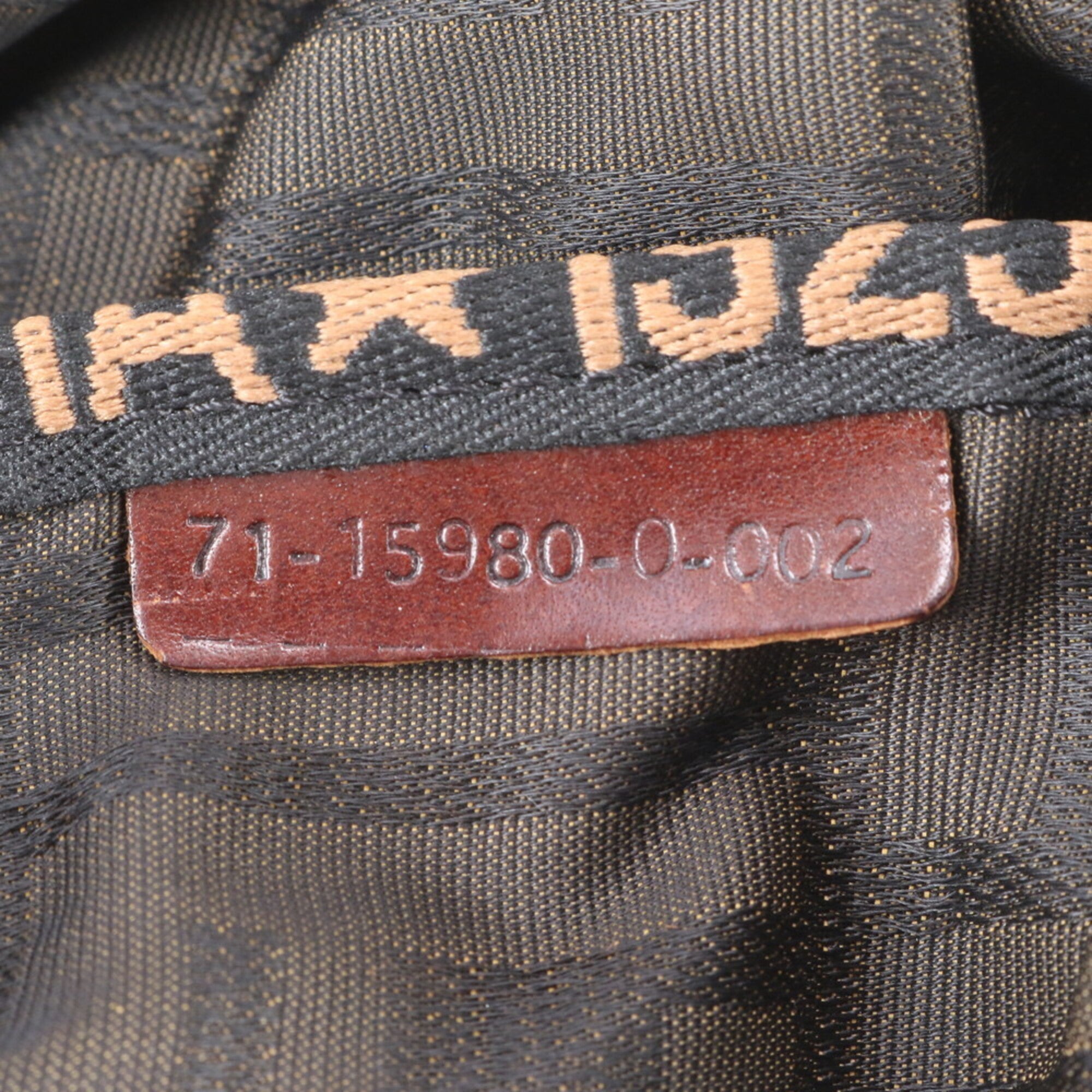 Fendi Brown Leather Canvas Backpack Handbag (Pre-Owned)