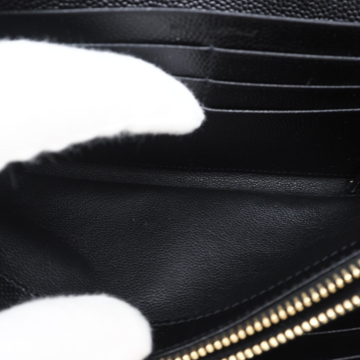 Yves Saint Laurent Black Leather Long Wallet (Bi-Fold) (Pre-Owned)