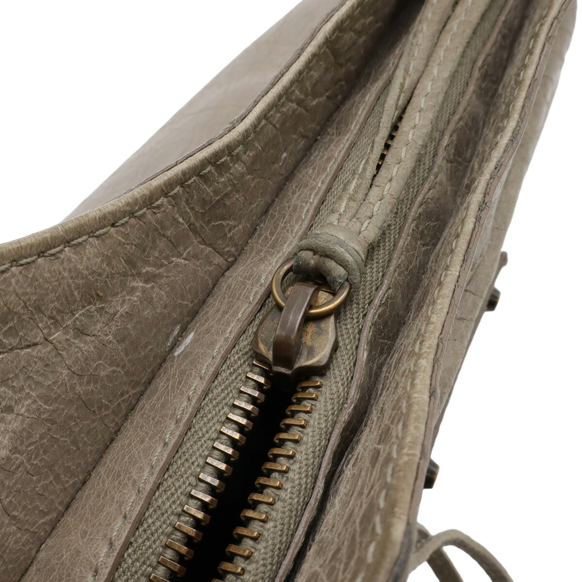 Balenciaga Grayish Leather Clutch Bag Pochette Shoulder Bag (Pre-Owned)